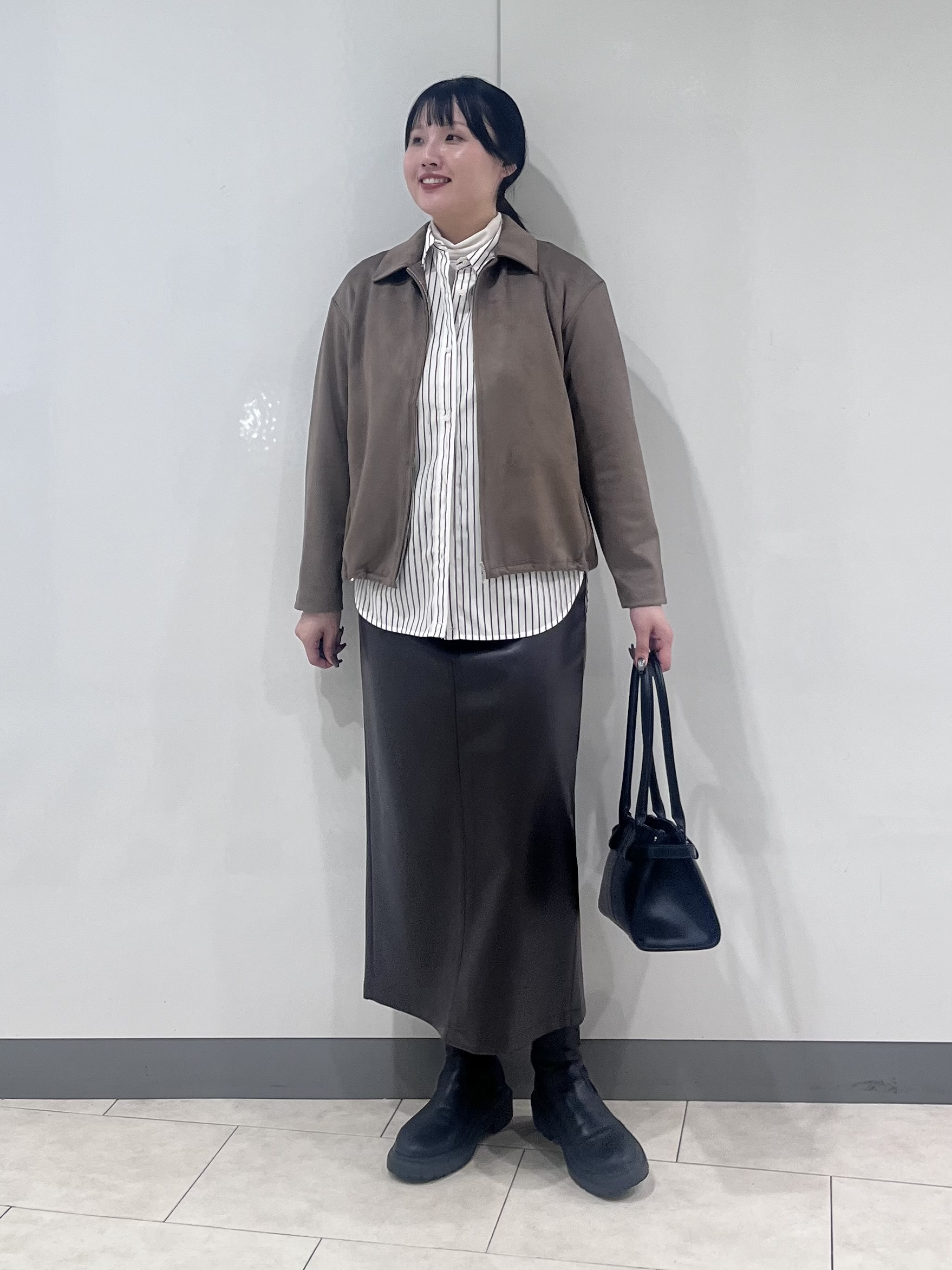 hasuさんの「INDIVI｜【スエード調】ステンカラーブルゾン」を使ったコーディネート