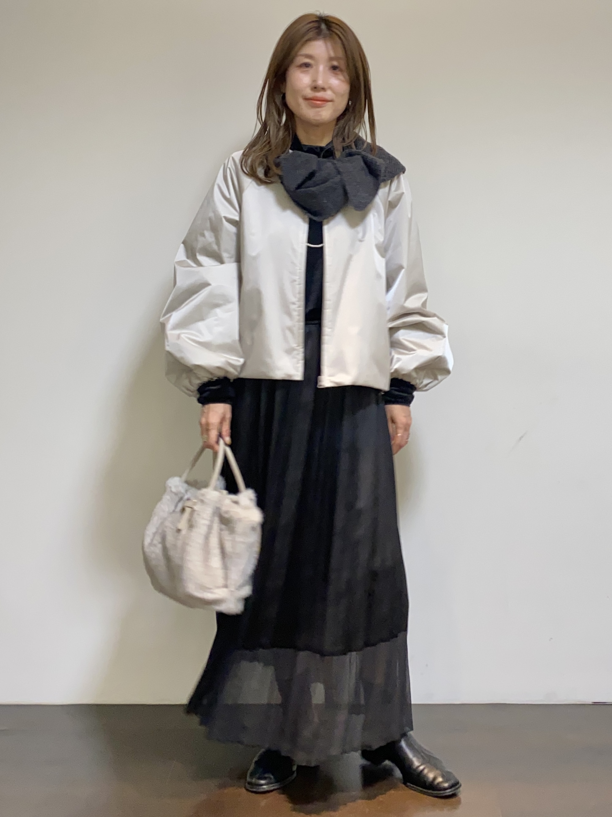 tomoさんの「UNTITLED｜【軽アウター/中綿/秋冬コート】ショートブルゾン」を使ったコーディネート