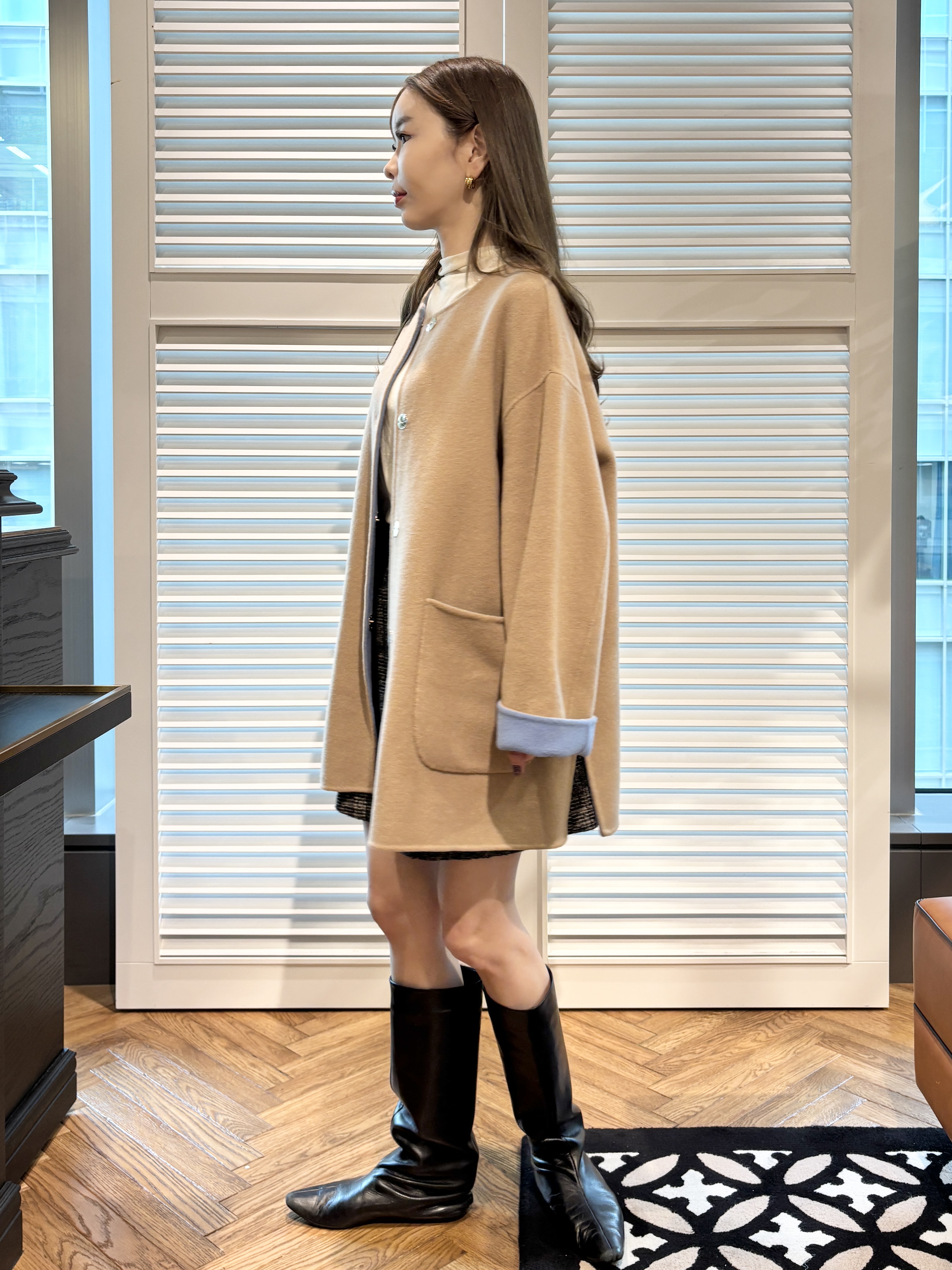 清水夏姫さんの「DRESSTERIOR｜Dhyana．（ディアナドット）&times;金子綾 ロングブーツ」を使ったコーディネート