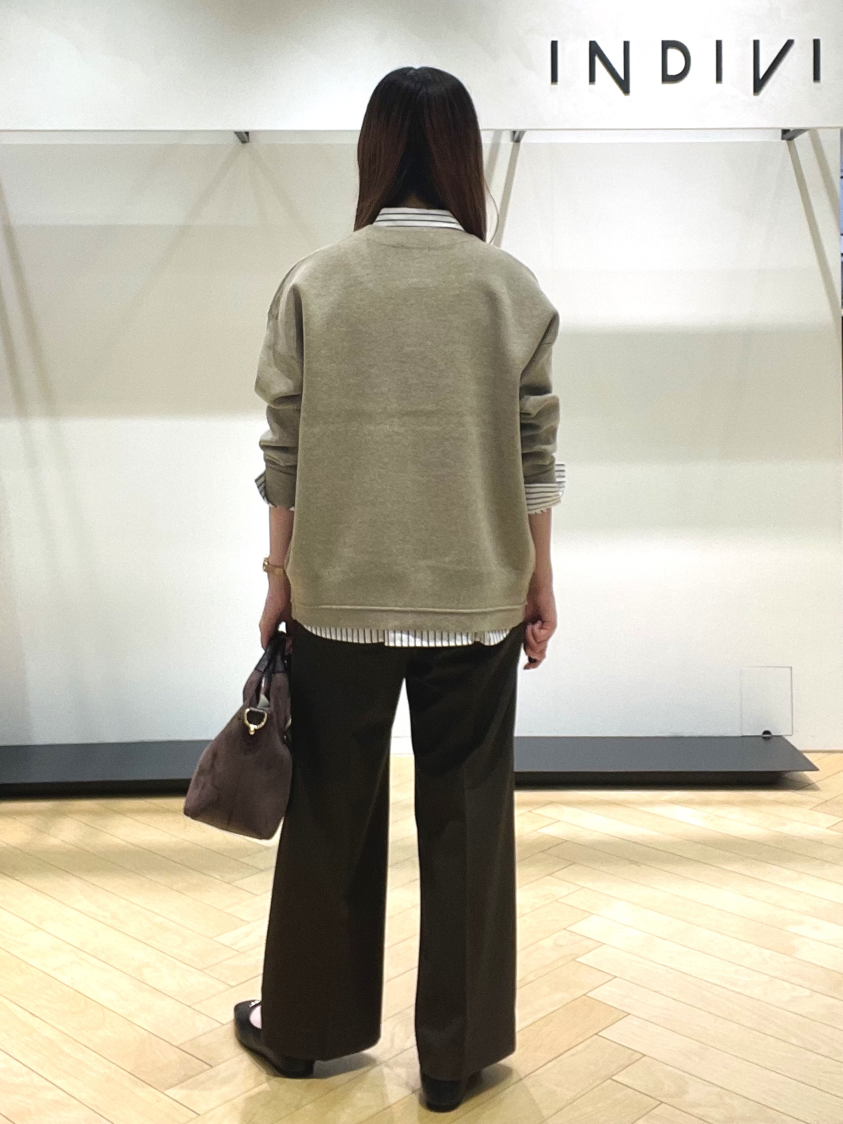 mさんの「INDIVI｜【2WAY／ストライプ柄】ベーシックシャツ」を使ったコーディネート