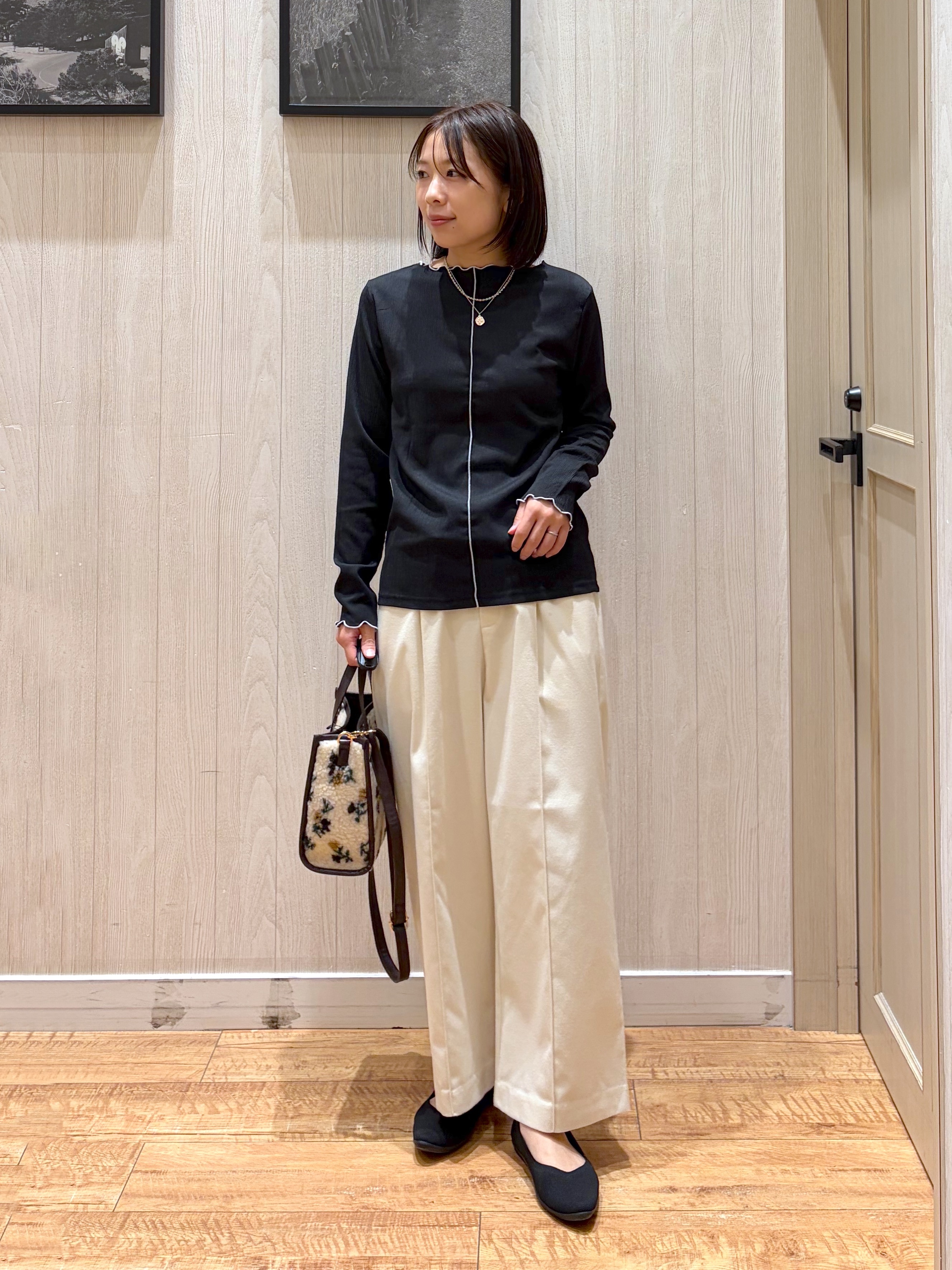 shirayuuuさんの「SHOO･LA･RUE｜【S-LL/洗濯機可/静電気防止】もちもち配色ダブルフェイスカーディガン」を使ったコーディネート