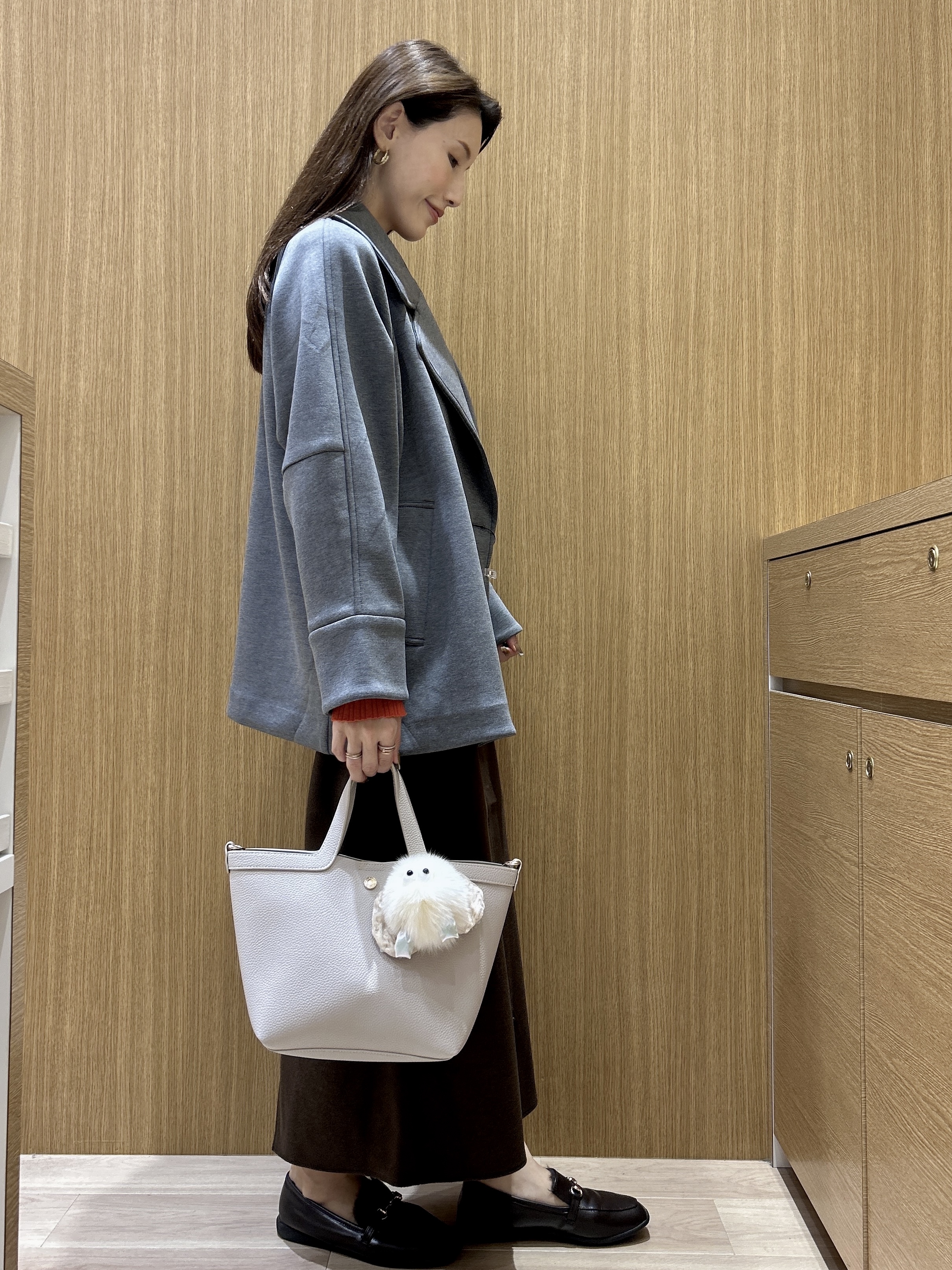 maiさんの「OPAQUE.CLIP｜ダンボールミドルピーコート【洗える／抗ピル】」を使ったコーディネート