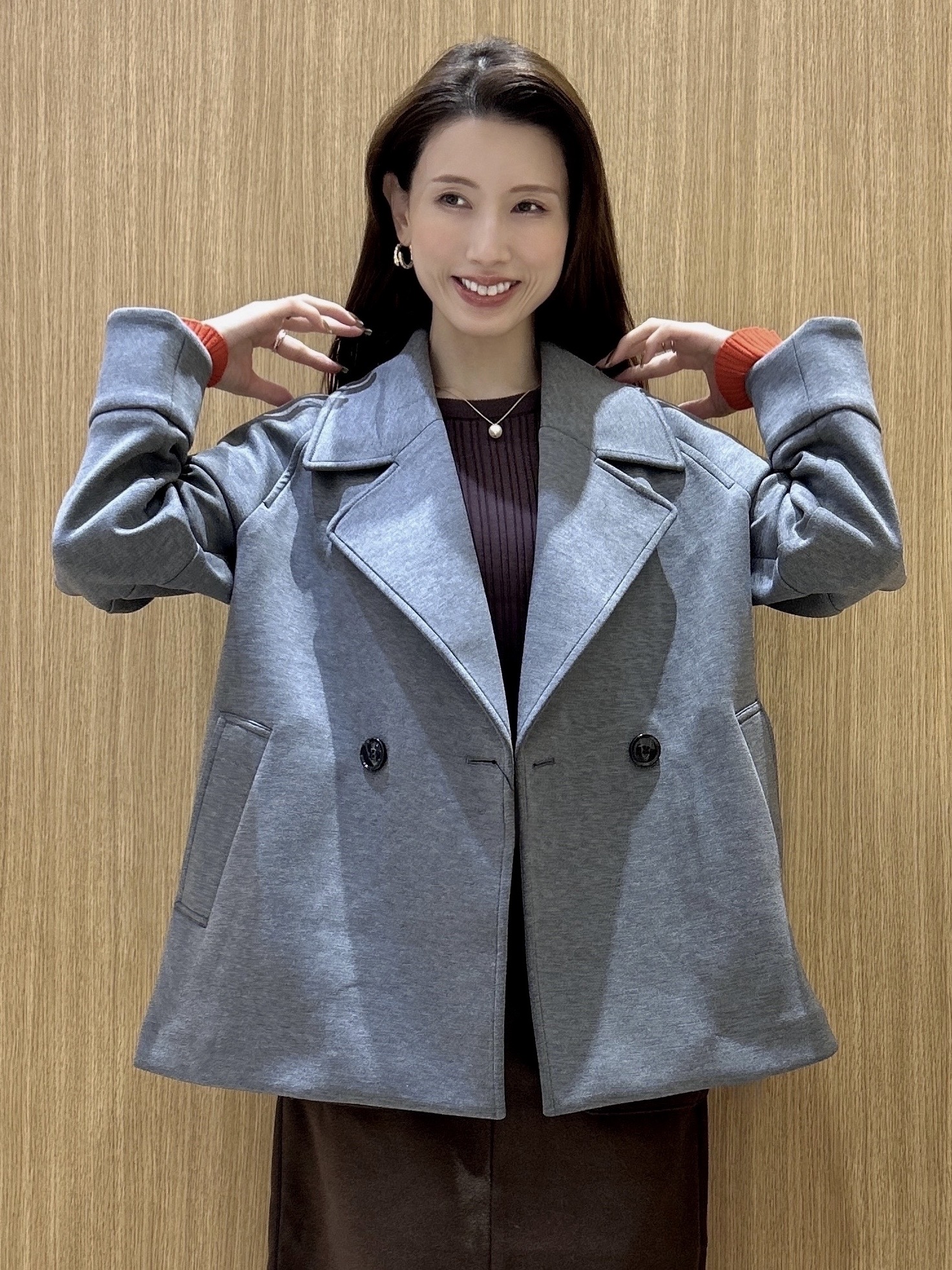 maiさんの「OPAQUE.CLIP｜ダンボールミドルピーコート【洗える／抗ピル】」を使ったコーディネート