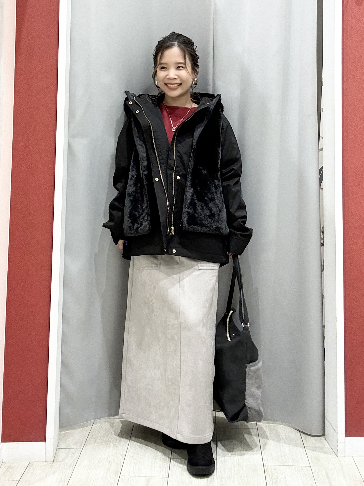 shioさんの「SHOO･LA･RUE｜【洗濯機可/撥水/マルチWAY】ファーライナー付き 毎日欲張りマンパ」を使ったコーディネート
