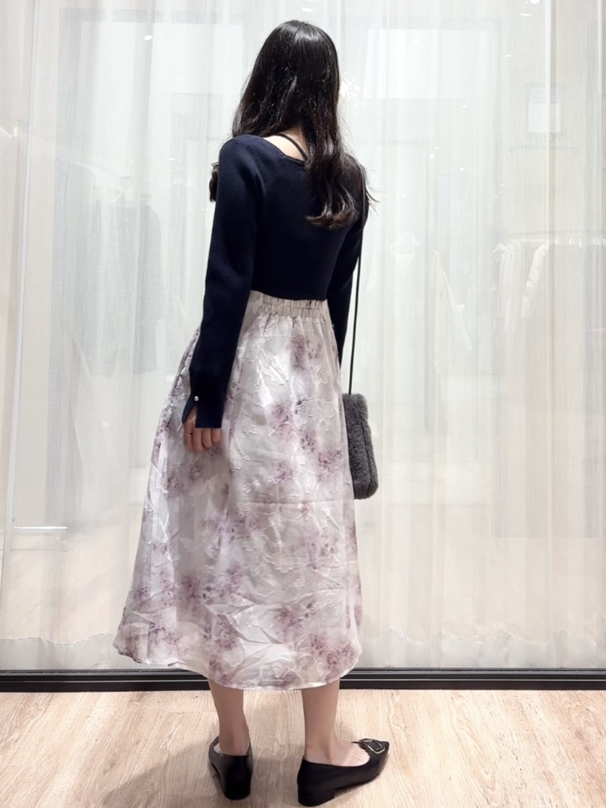 ぞうげさんの「OPAQUE.CLIP｜【植草美幸先生が指南する好印象スタイル】フラワージャカードドッキングニットワンピース≪洗濯機OK≫」を使ったコーディネート