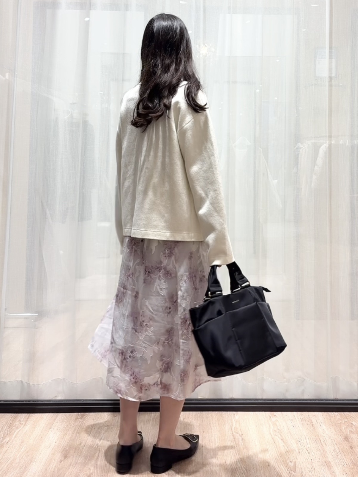 ぞうげさんの「OPAQUE.CLIP｜【セットアップ可】ノーカラーミドルコーディガン《洗濯機OK》」を使ったコーディネート