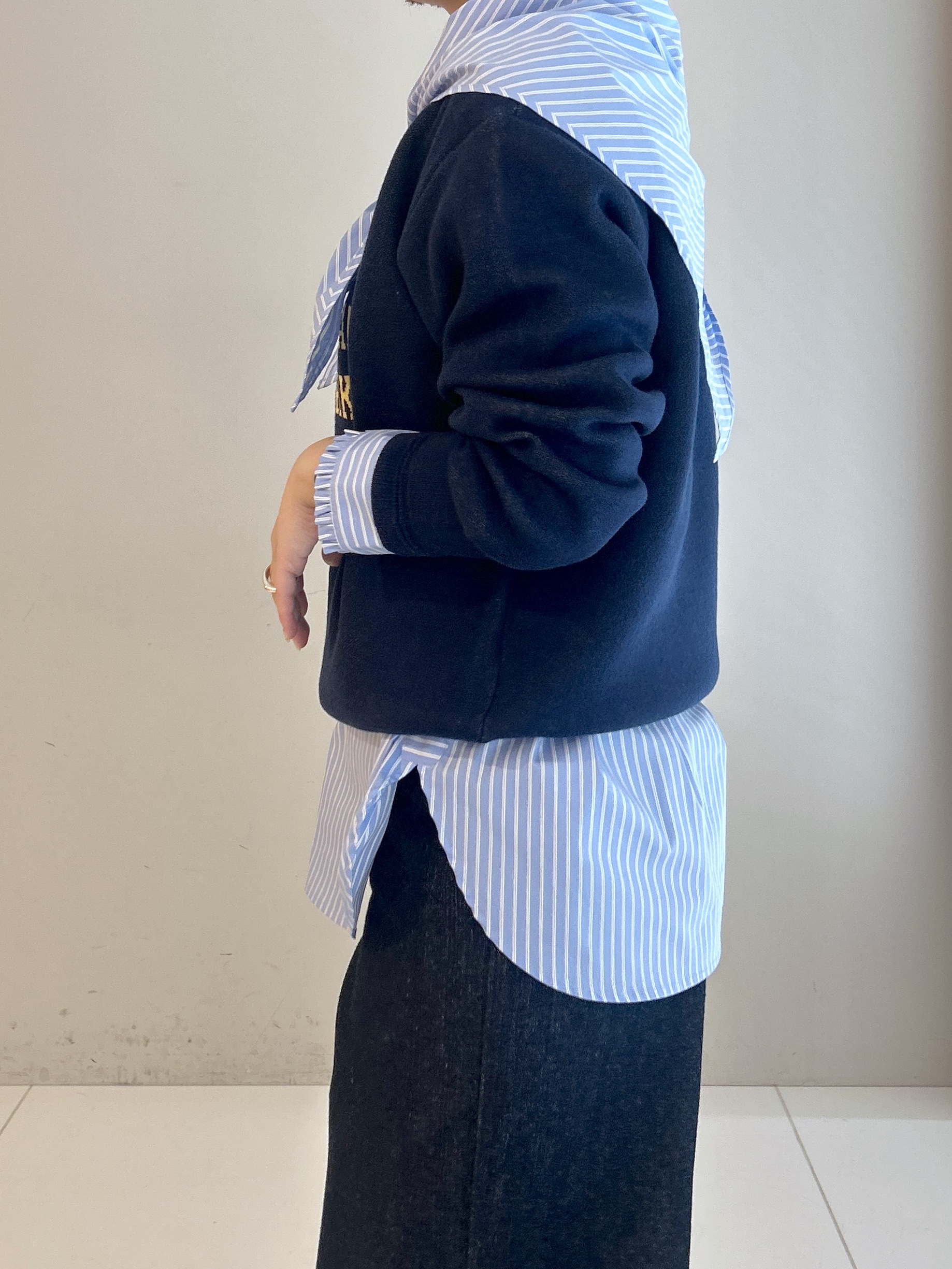 Hirokaさんの「Dessin｜【洗濯機OK/秋レイヤード】スウェットライク ロゴニット」を使ったコーディネート