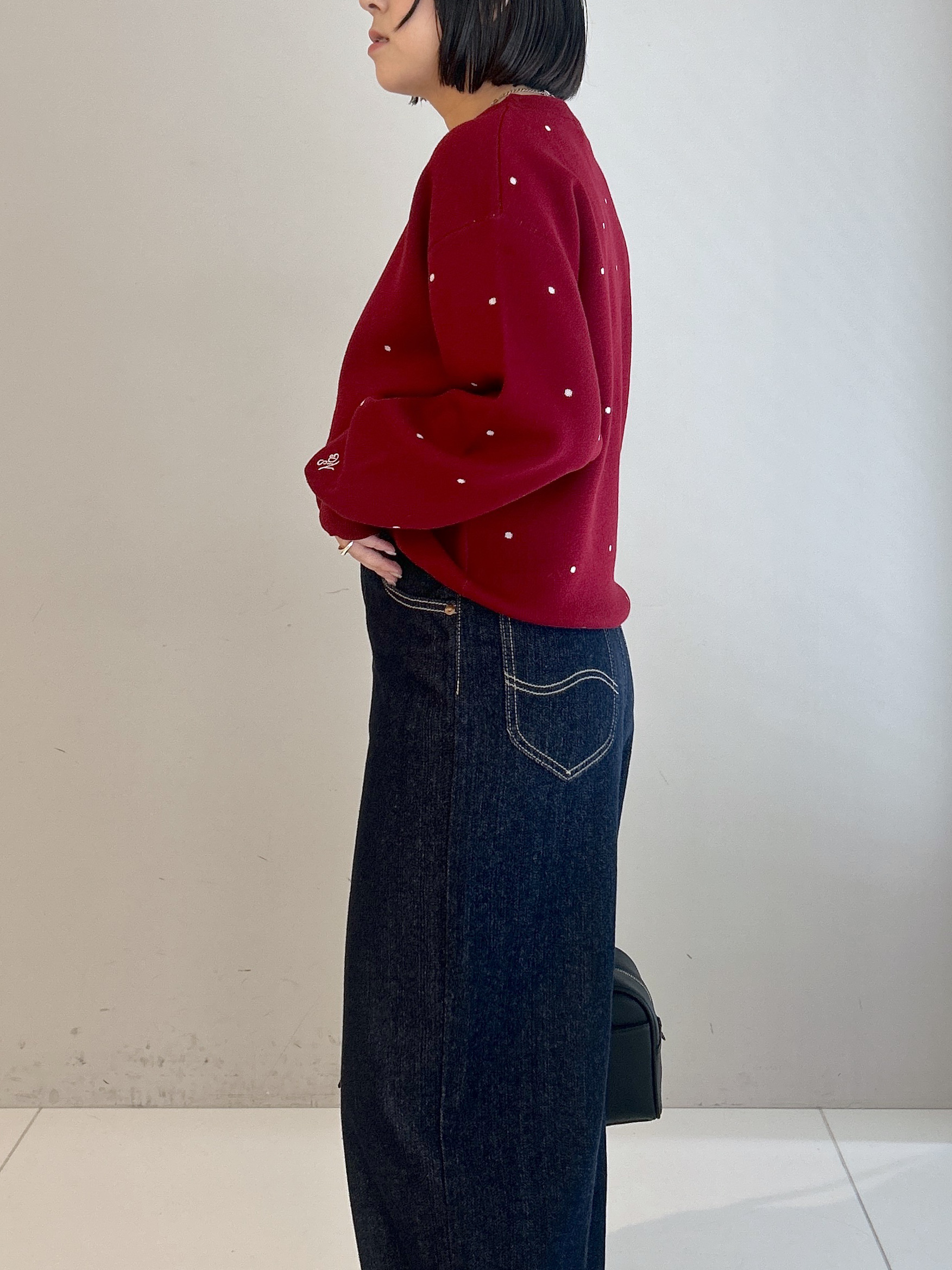Hirokaさんの「Dessin｜【洗濯機OK/秋ニット】コットンジャガード ドットプルオーバー」を使ったコーディネート