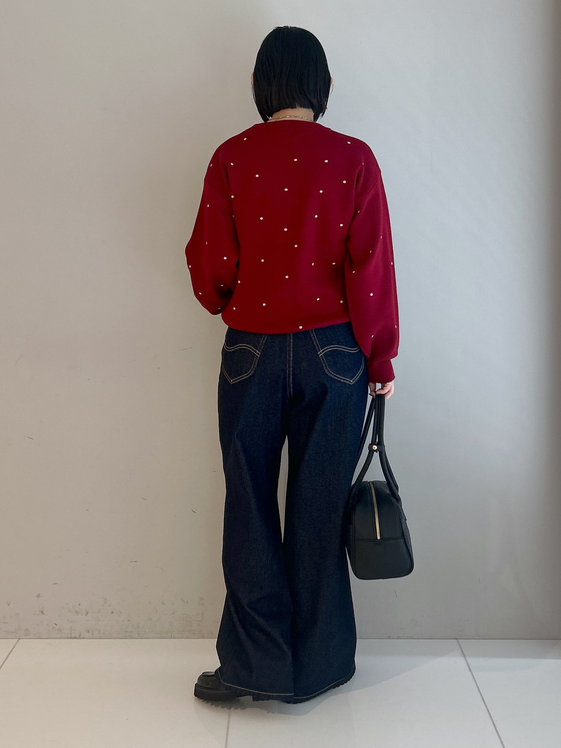 Hirokaさんの「Dessin｜【洗濯機OK/秋ニット】コットンジャガード ドットプルオーバー」を使ったコーディネート
