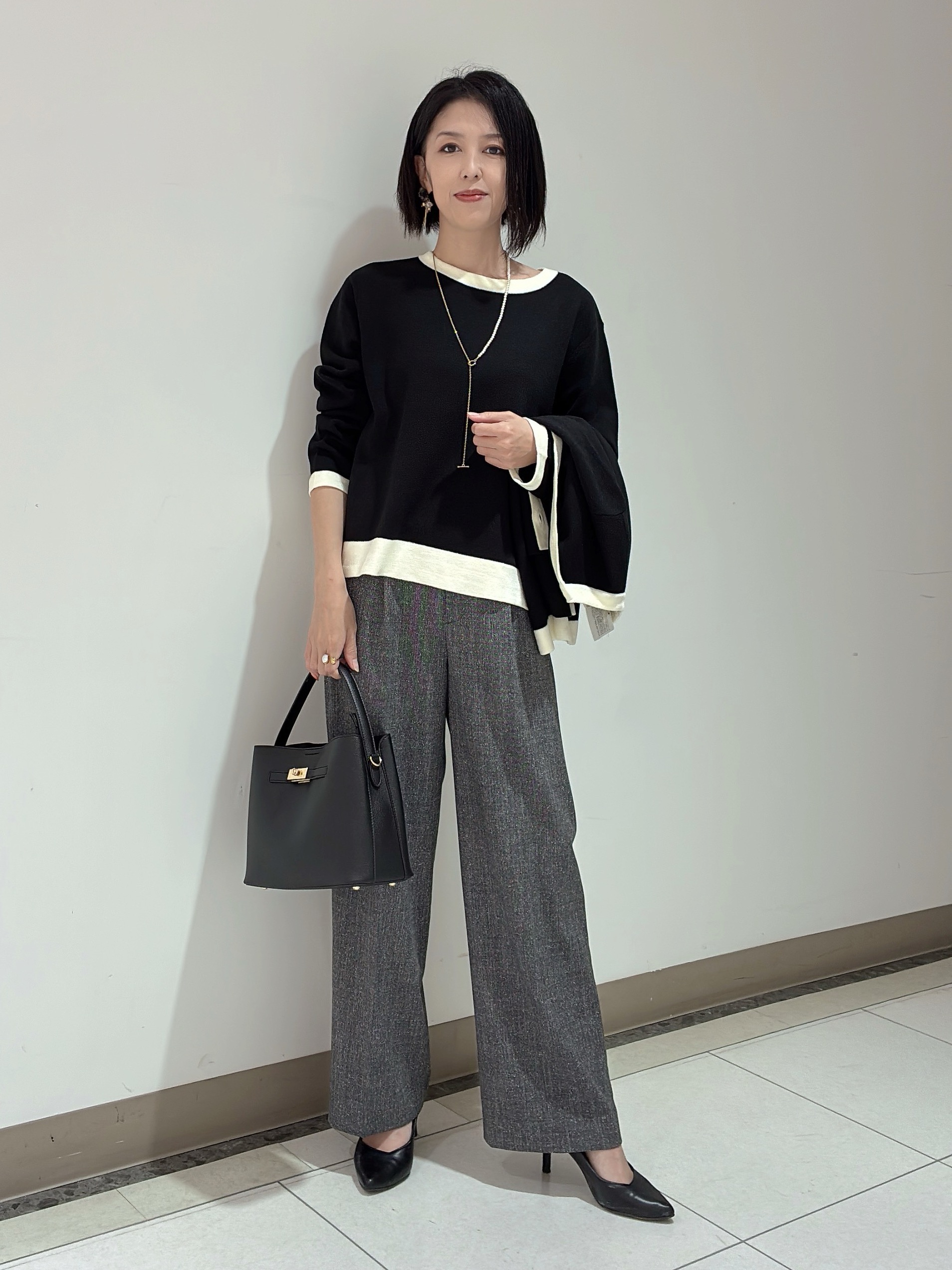 環さんの「UNTITLED｜【アンサンブル可/ジャケットライク】モールラインカーディガン」を使ったコーディネート
