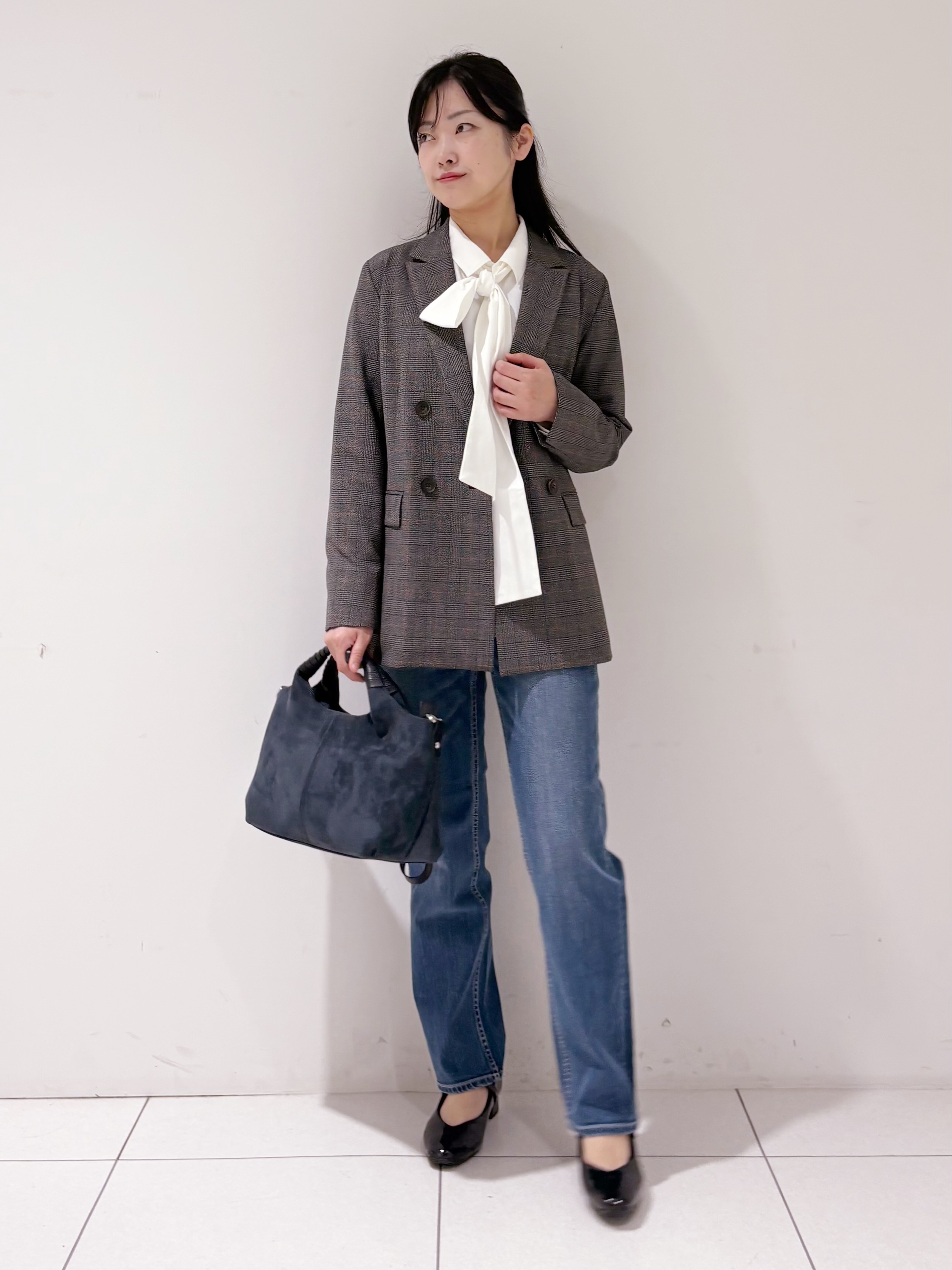 momokoさんの「INDIVI｜【洗濯機OK／ストレッチ◎】秋はじめのダブルジャケット」を使ったコーディネート