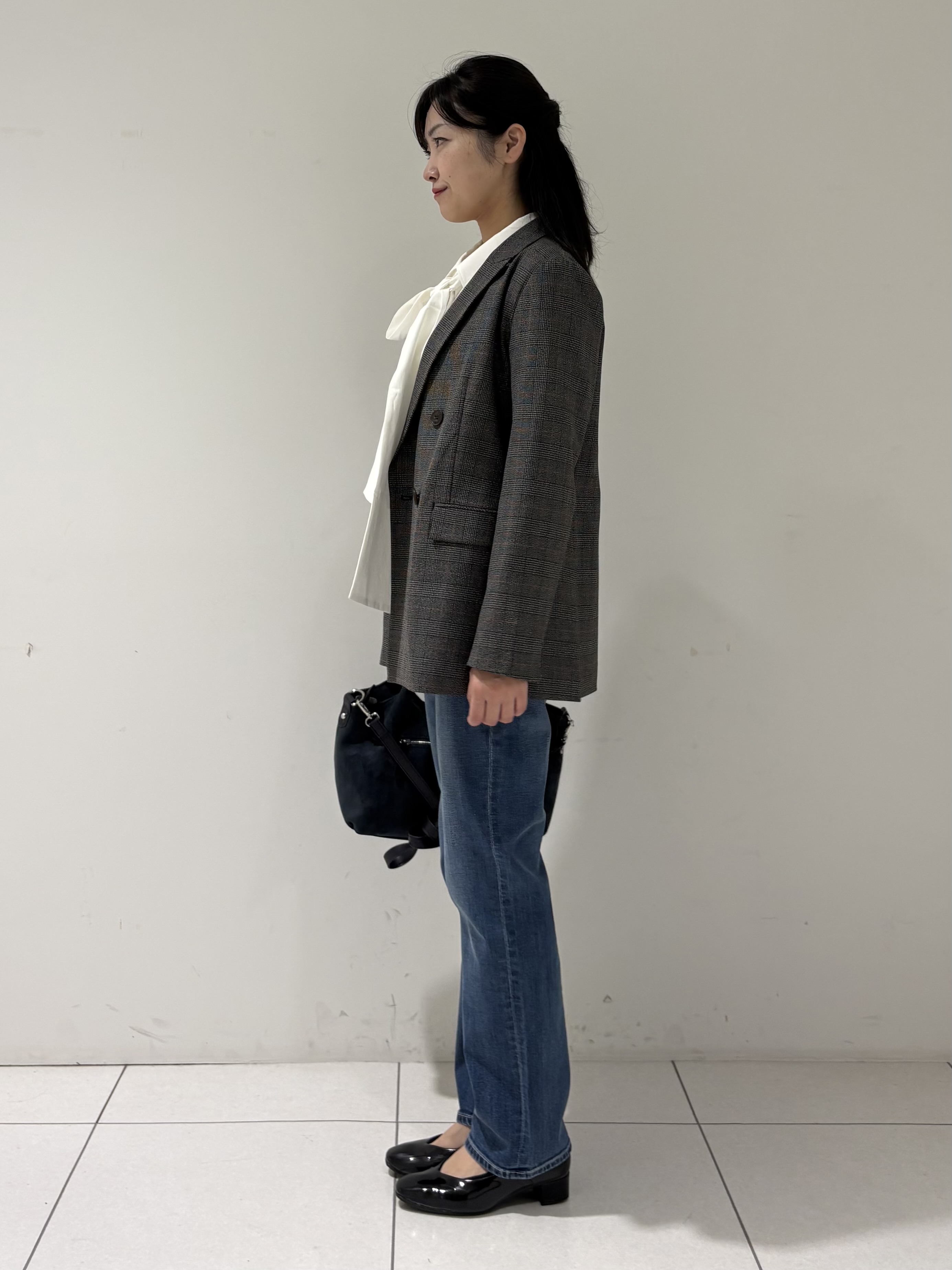 momokoさんの「INDIVI｜【洗濯機OK／ストレッチ◎】秋はじめのダブルジャケット」を使ったコーディネート