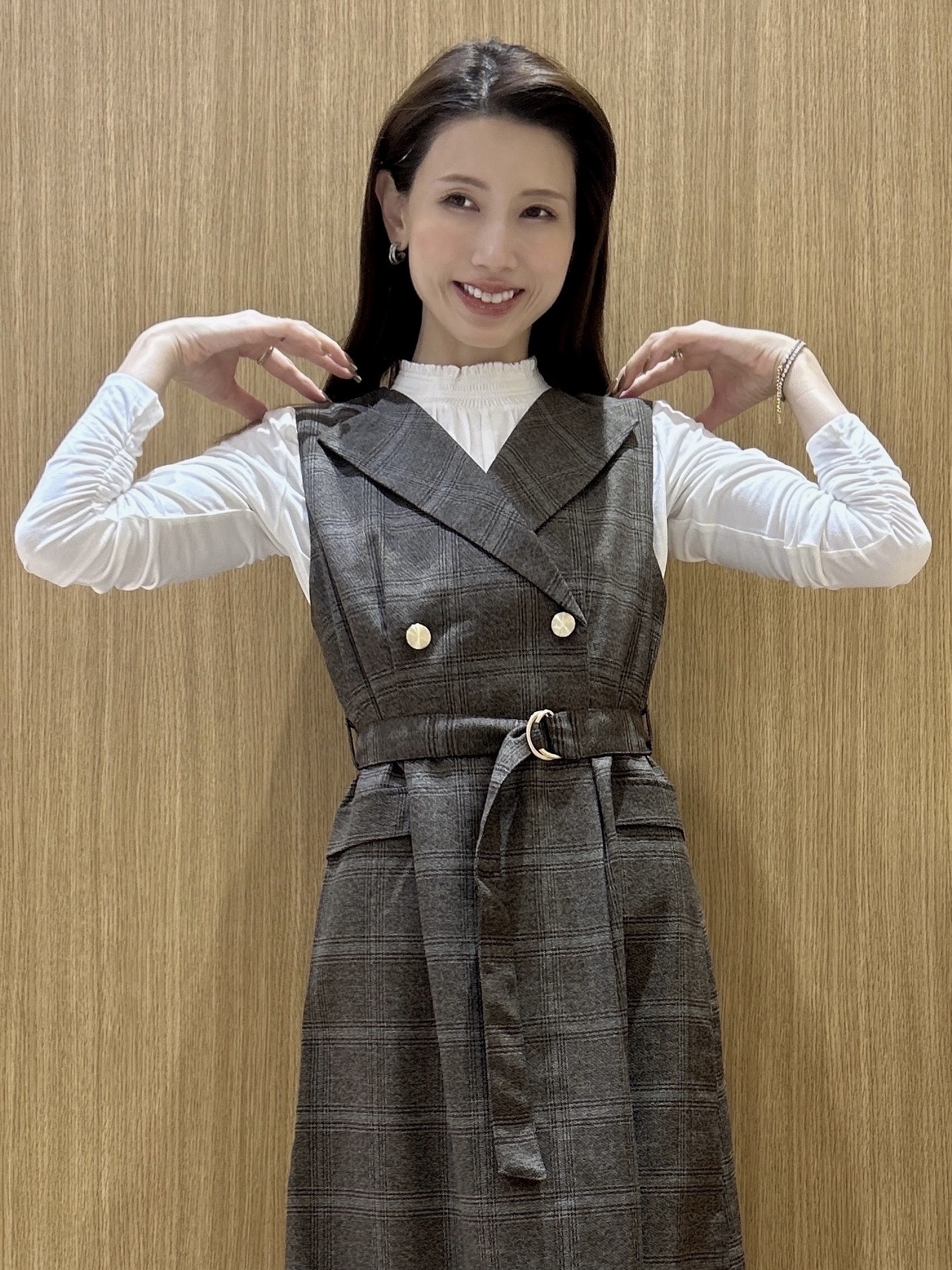 maiさんの「OPAQUE.CLIP｜【吸湿発熱／S-3L】シャーリングインナー《洗濯機OK／抗菌防臭》」を使ったコーディネート