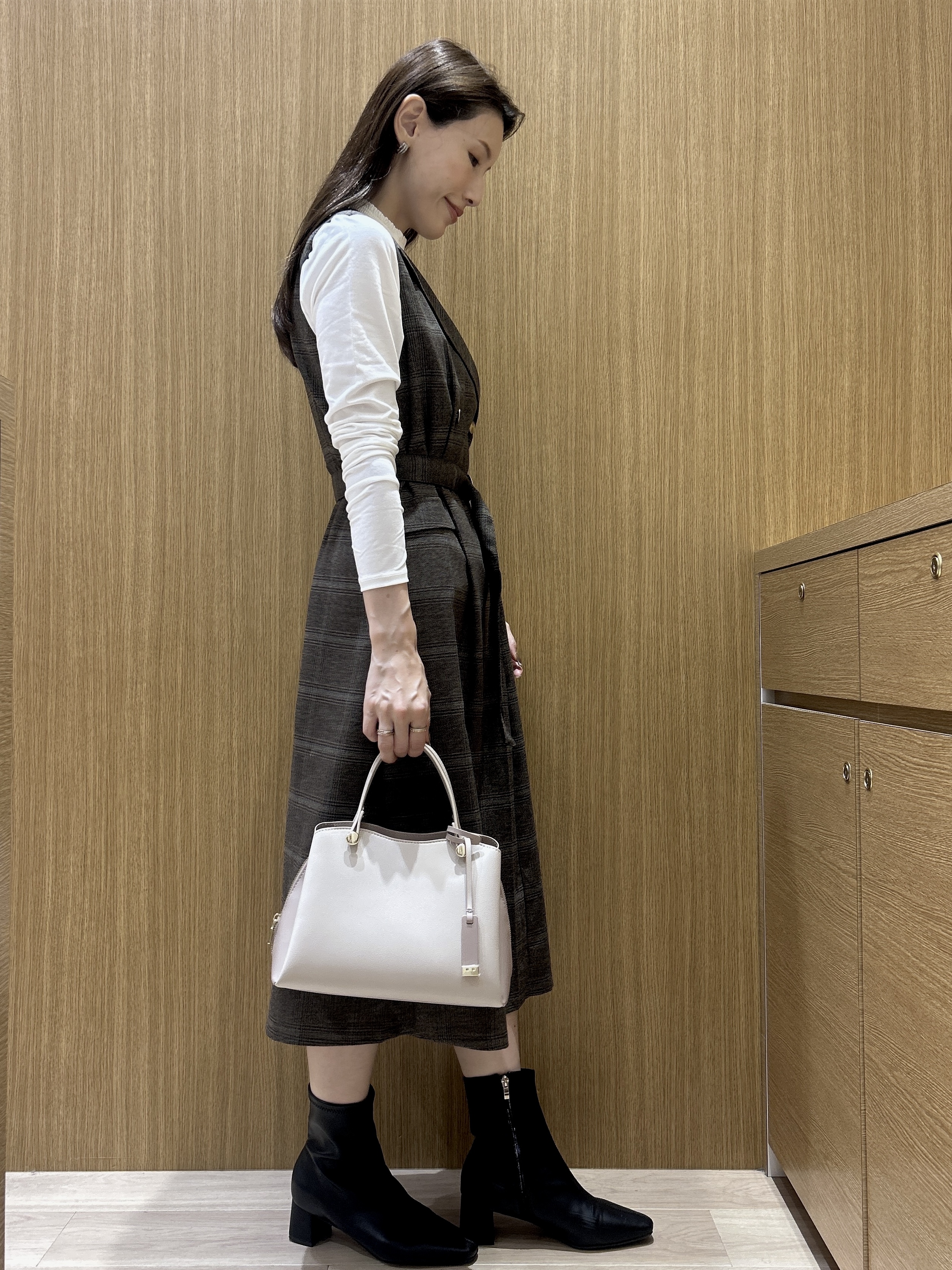 maiさんの「OPAQUE.CLIP｜【吸湿発熱／S-3L】シャーリングインナー《洗濯機OK／抗菌防臭》」を使ったコーディネート
