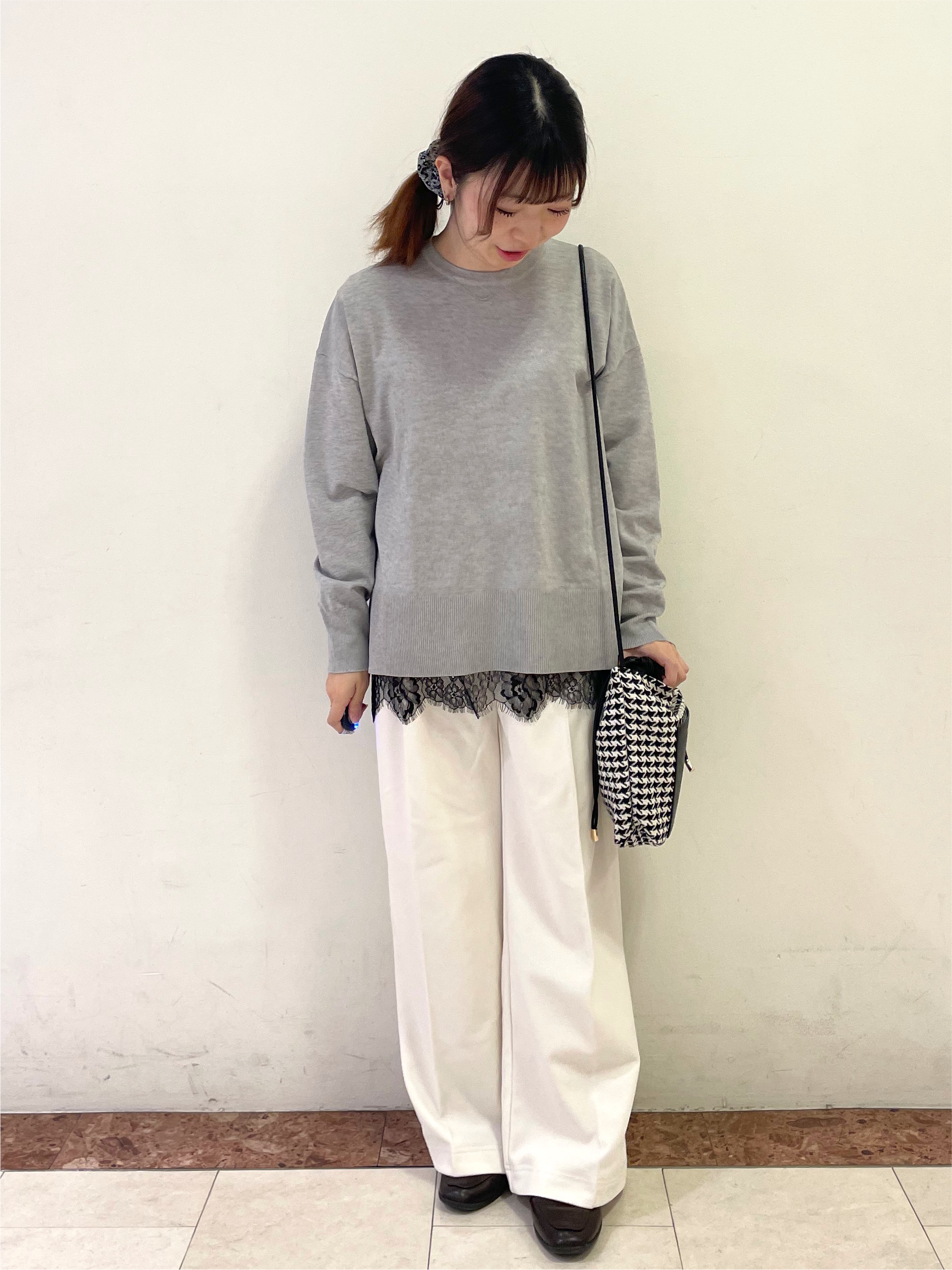 Rikoさんの「OPAQUE.CLIP｜リラクシークルーニット【洗濯機OK】」を使ったコーディネート