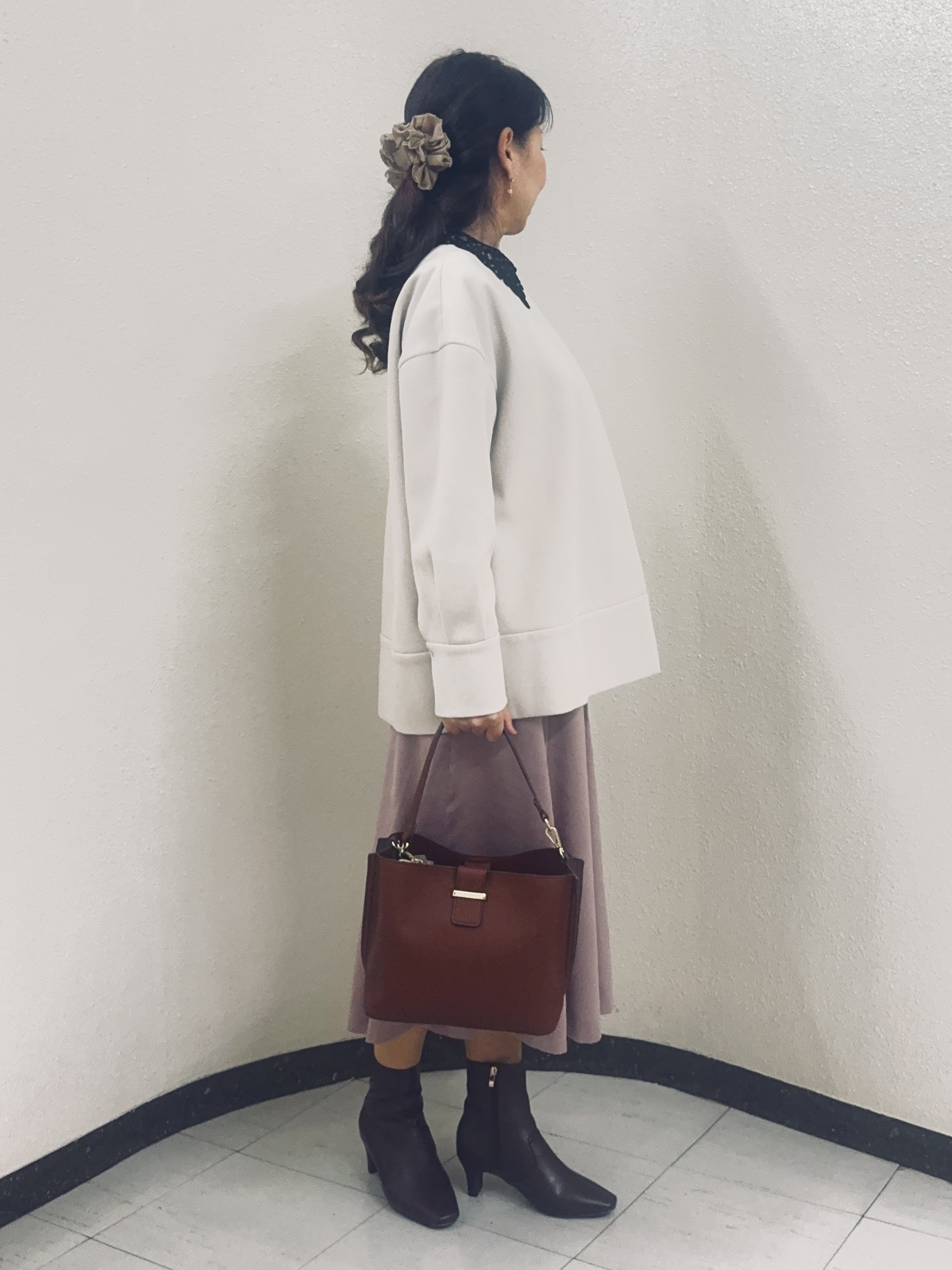 ⭐︎Eimi⭐︎さんの「Reflect｜【付け衿】レース衿付きストレッチニット」を使ったコーディネート