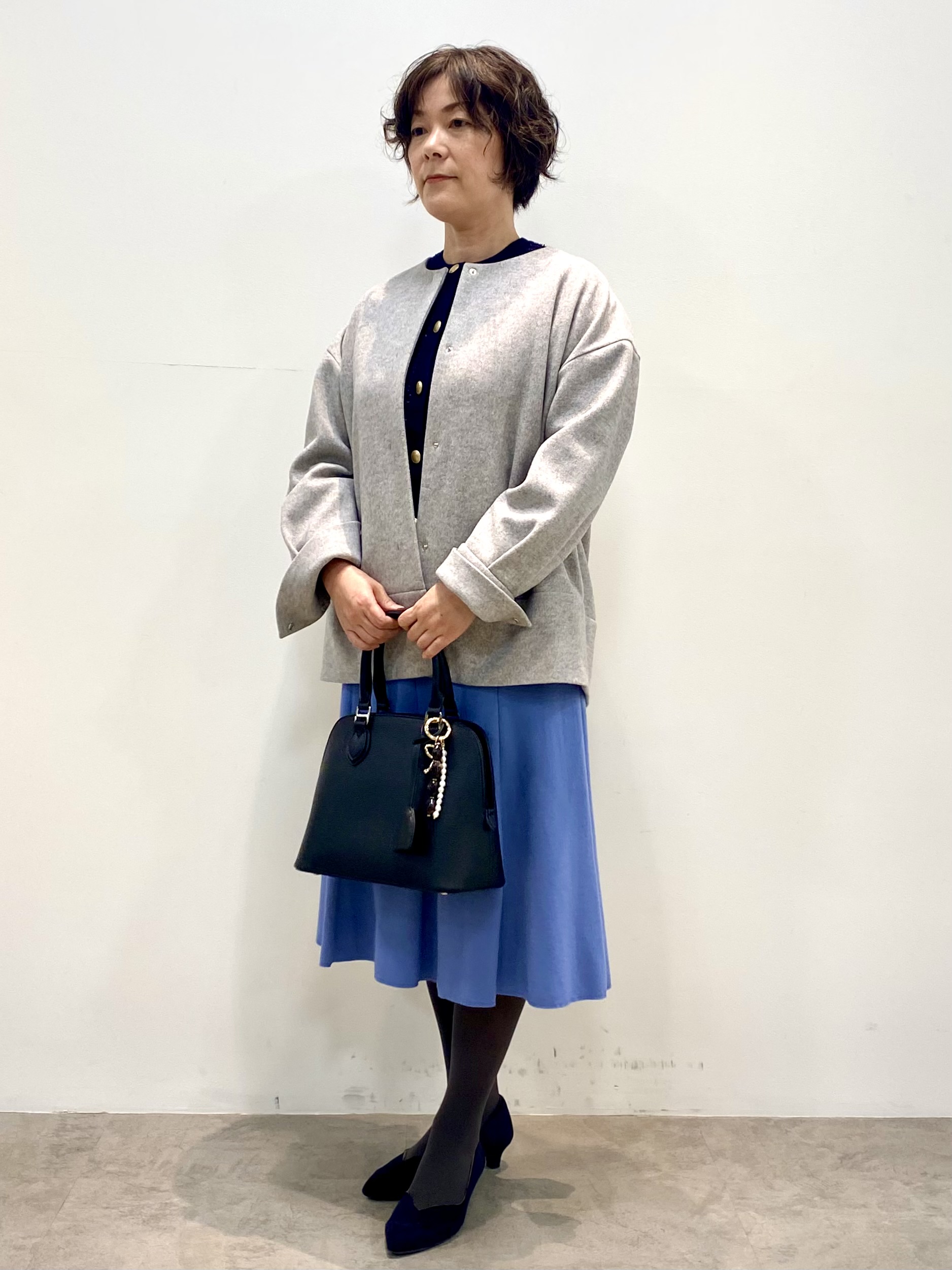 oharaさんの「Reflect｜ツイード調ニットカーディガン」を使ったコーディネート
