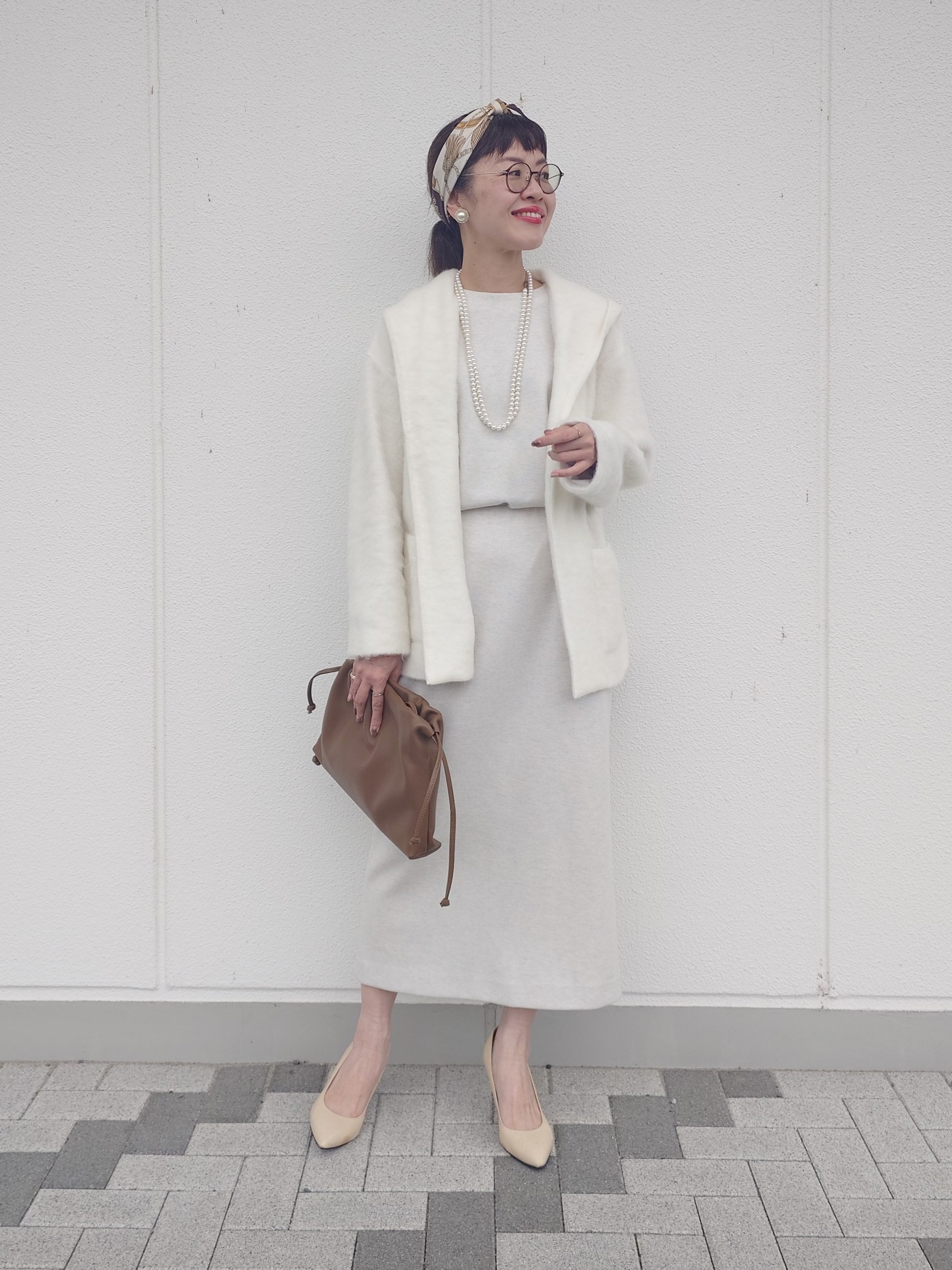 MUTSUKOさんの「UNTITLED｜【軽アウター/秋羽織り】シャギーフーディ―カーディガン」を使ったコーディネート