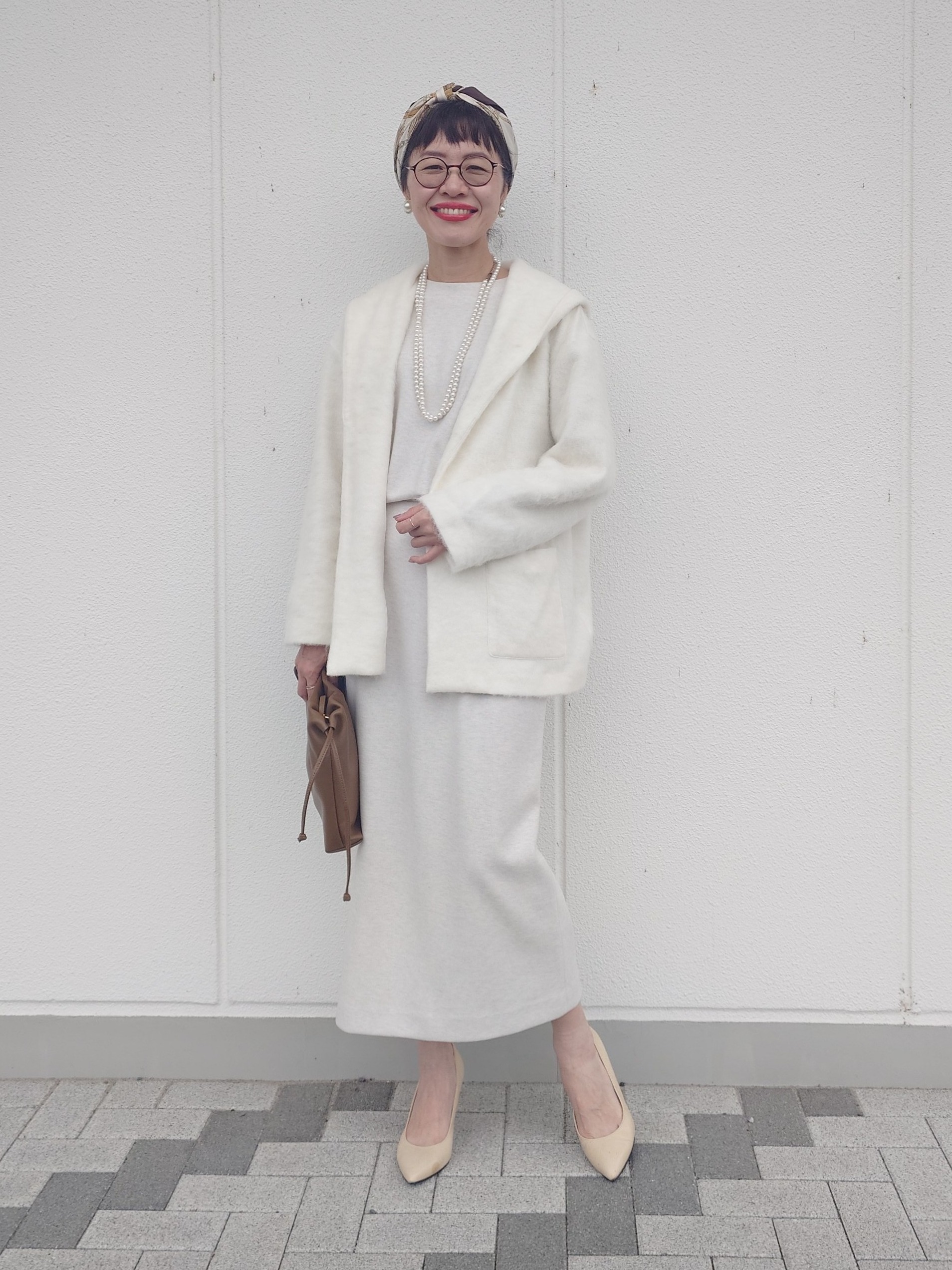 MUTSUKOさんの「UNTITLED｜【軽アウター/秋羽織り】シャギーフーディ―カーディガン」を使ったコーディネート