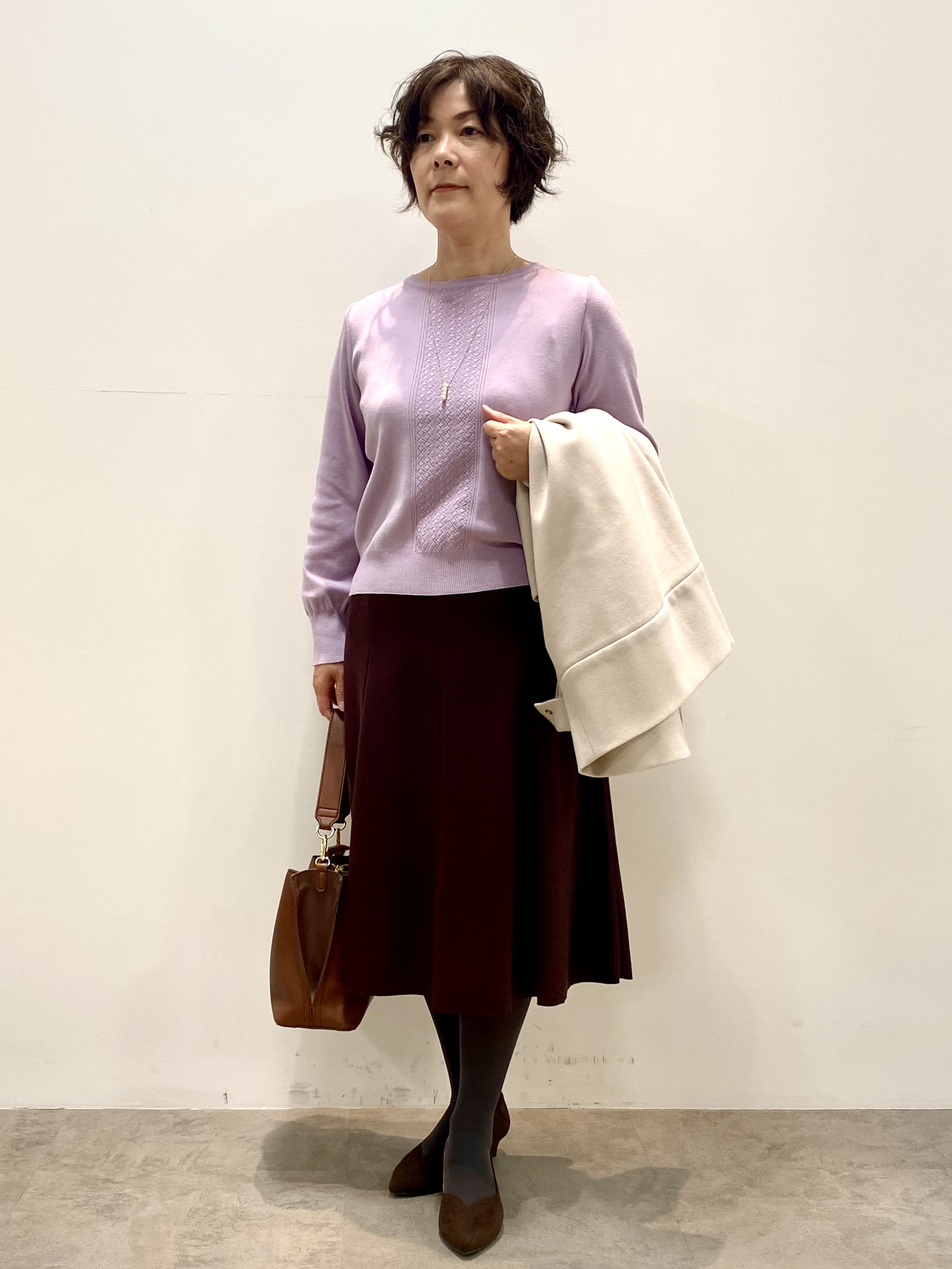 oharaさんの「Reflect｜ノーカラーミドル丈ブルゾン」を使ったコーディネート