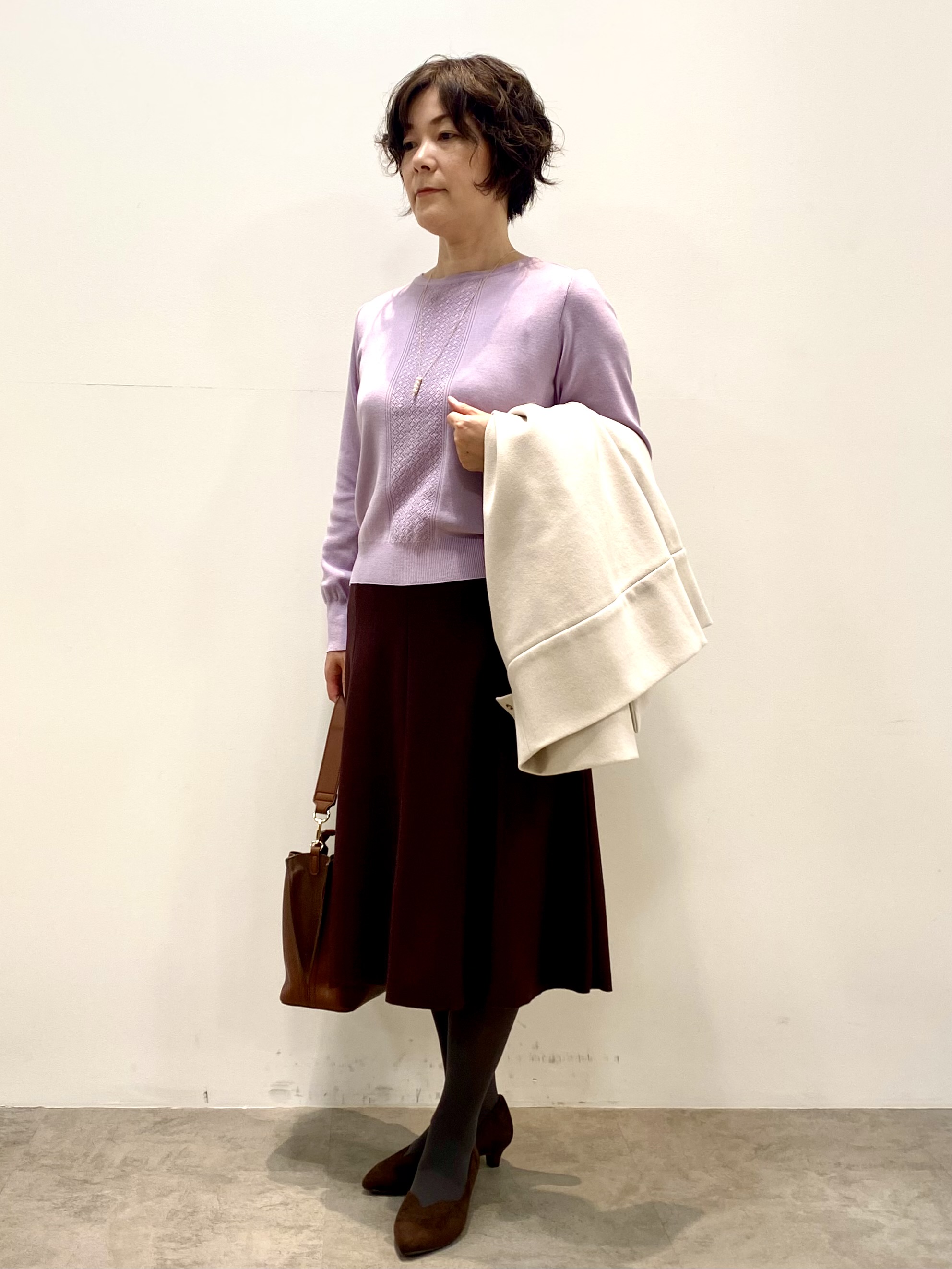 oharaさんの「Reflect｜ノーカラーミドル丈ブルゾン」を使ったコーディネート