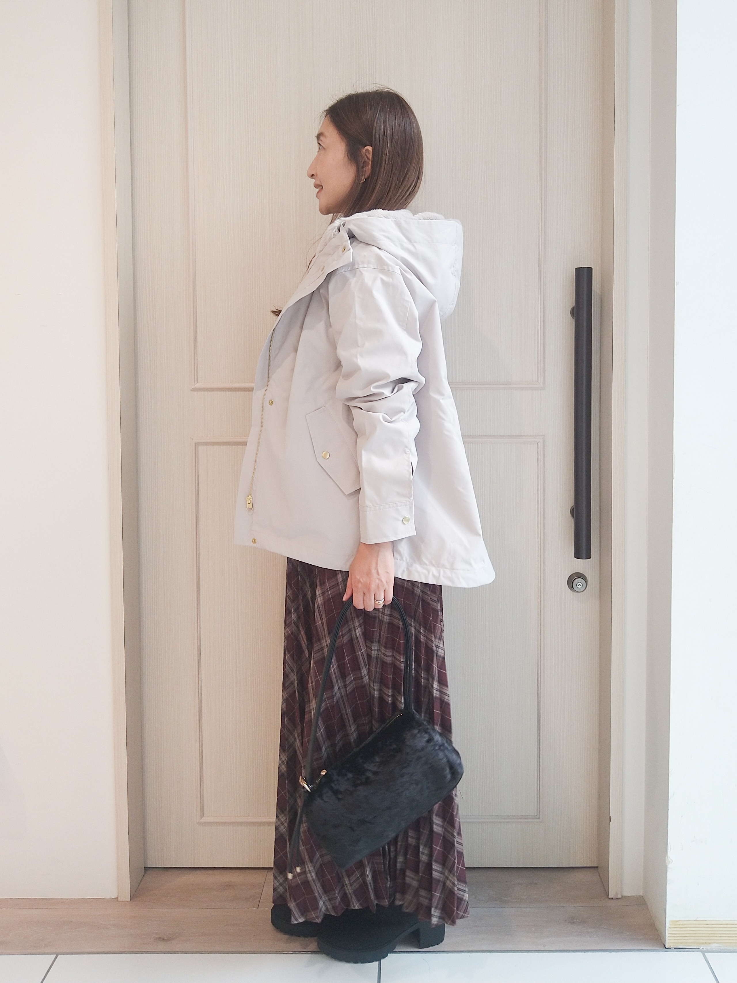 mi-saさんの「SHOO･LA･RUE｜【洗濯機可/撥水/マルチWAY】ファーライナー付き 毎日欲張りマンパ」を使ったコーディネート