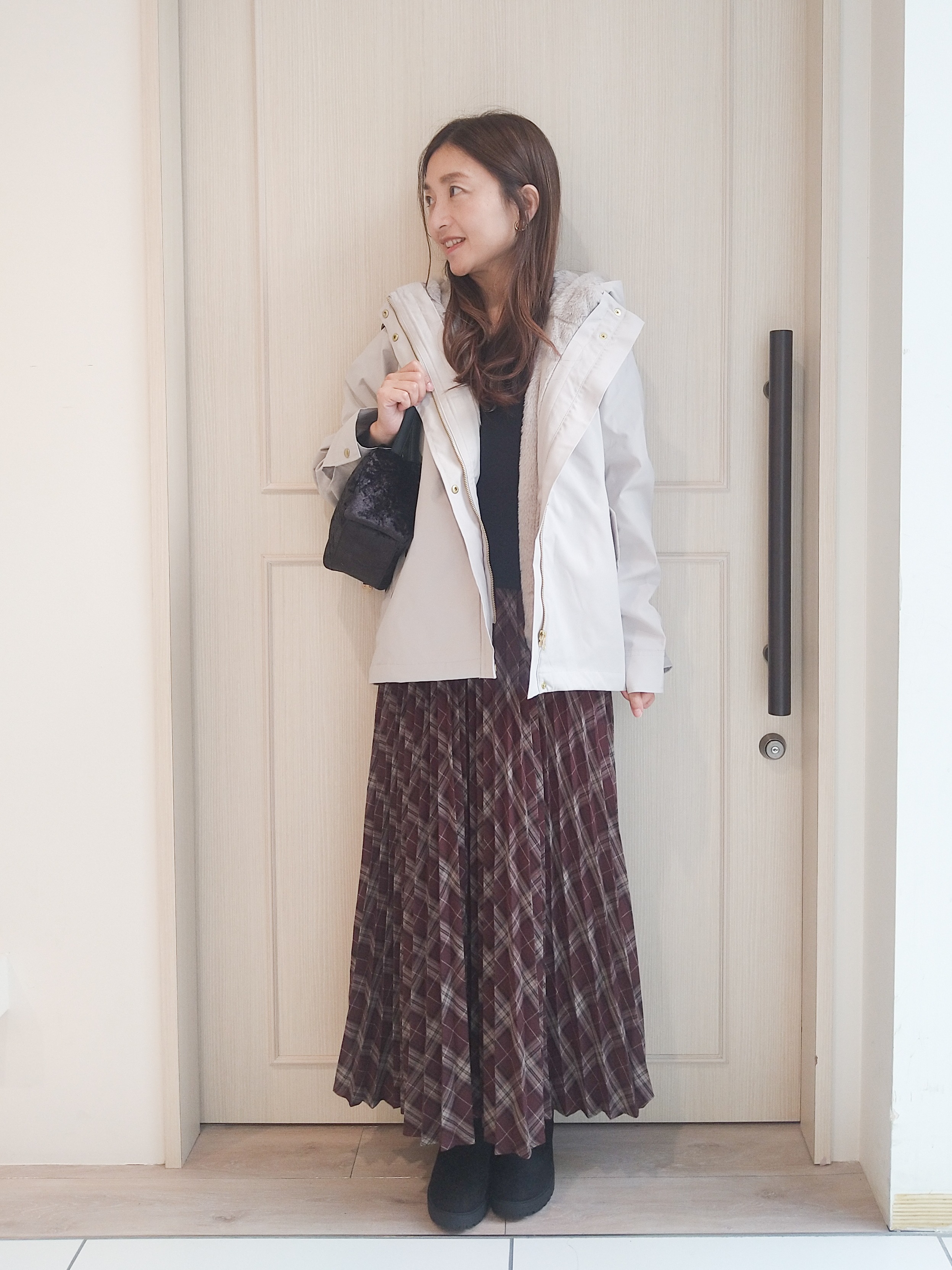 mi-saさんの「SHOO･LA･RUE｜【洗濯機可/撥水/マルチWAY】ファーライナー付き 毎日欲張りマンパ」を使ったコーディネート