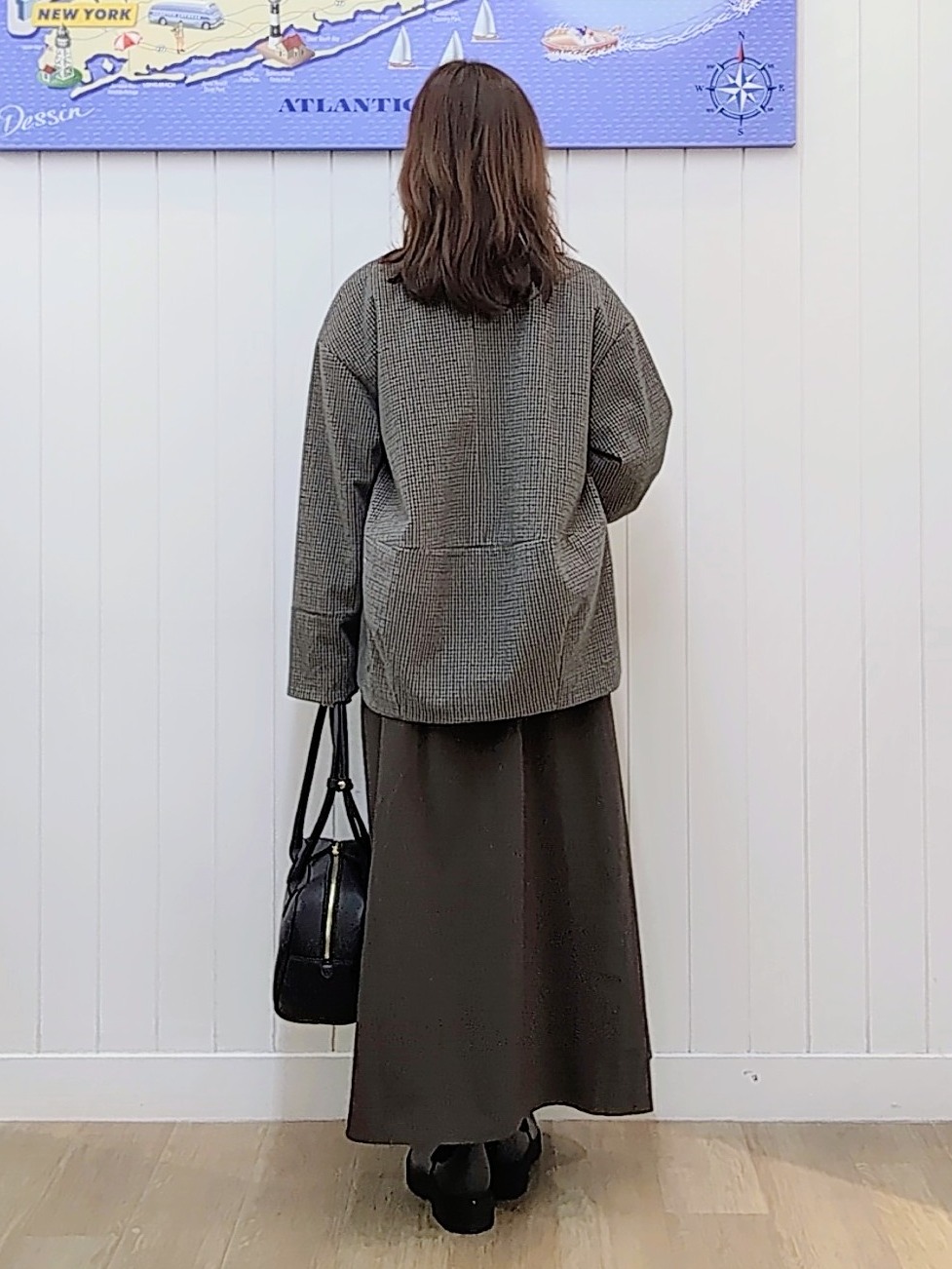 itoさんの「Dessin｜【定番アイテム】ハウンドトゥースニットメルトン ノーカラージャケット」を使ったコーディネート
