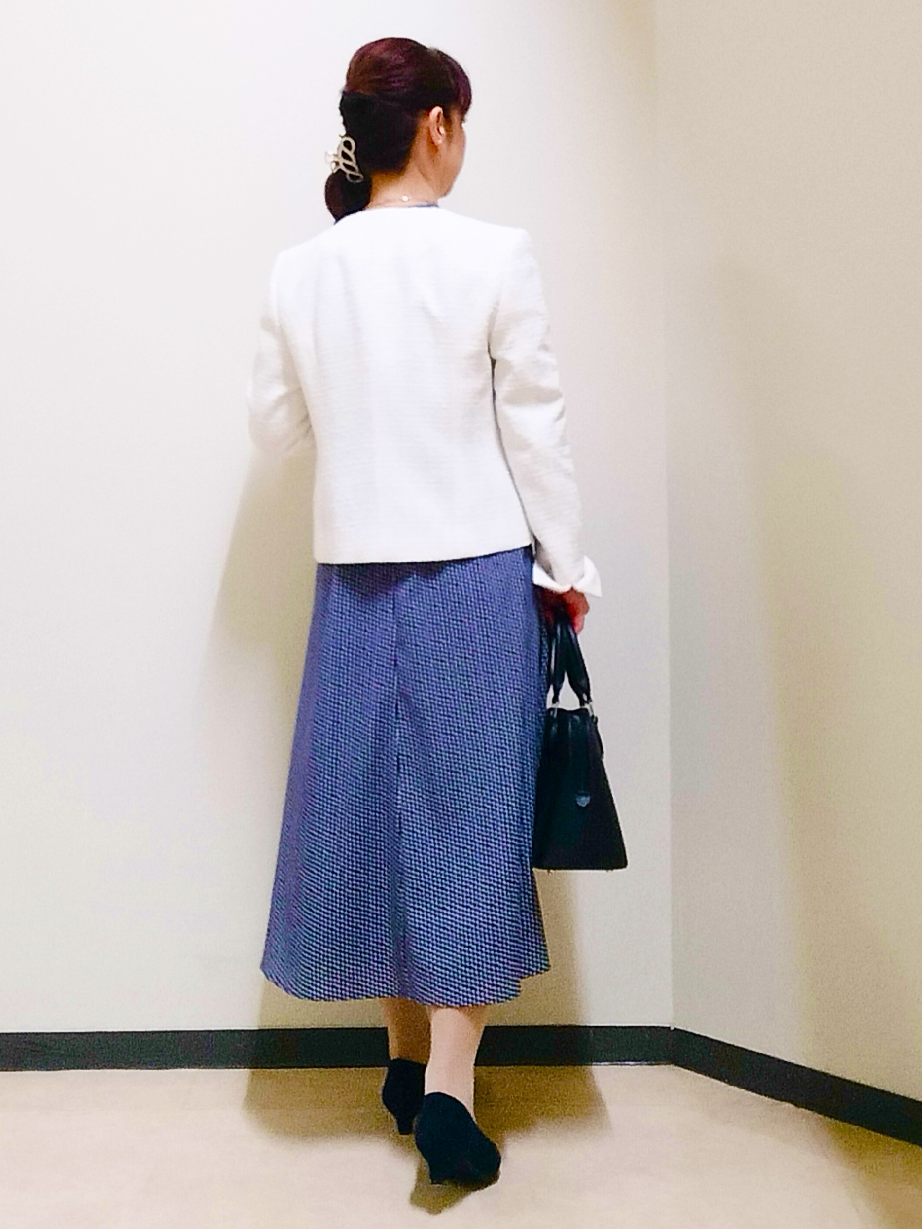 花さんの「Reflect｜【SS-4Lサイズ／通勤】変形ドット柄プリントワンピース」を使ったコーディネート