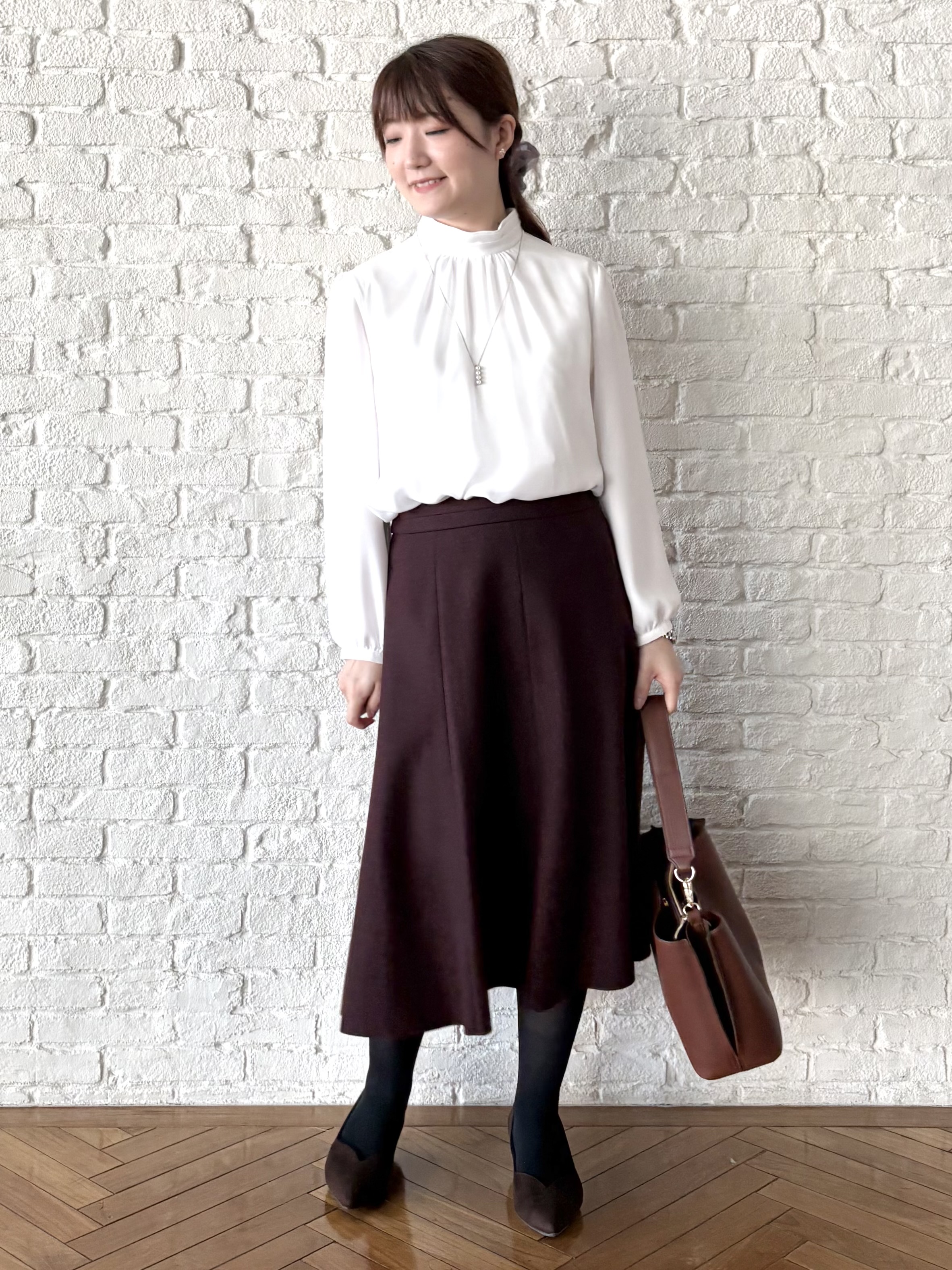 mikiさんの「Reflect｜【SS-4Lサイズ／通勤／セレモニー】プチハイネック シフォンブラウス」を使ったコーディネート