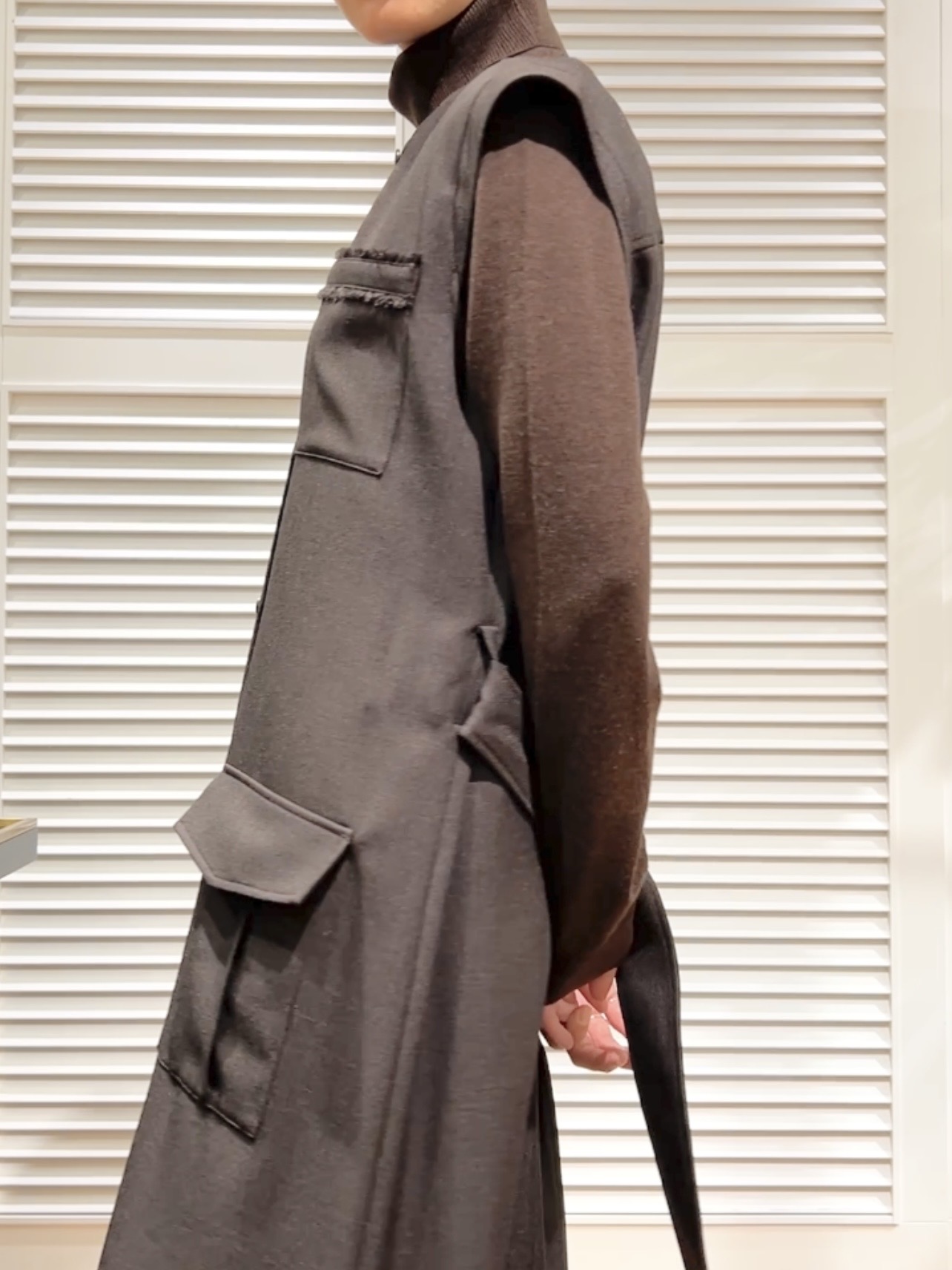 OCHIAIさんの「DRESSTERIOR｜【ウォッシャブル】ツイードライクワンピース」を使ったコーディネート