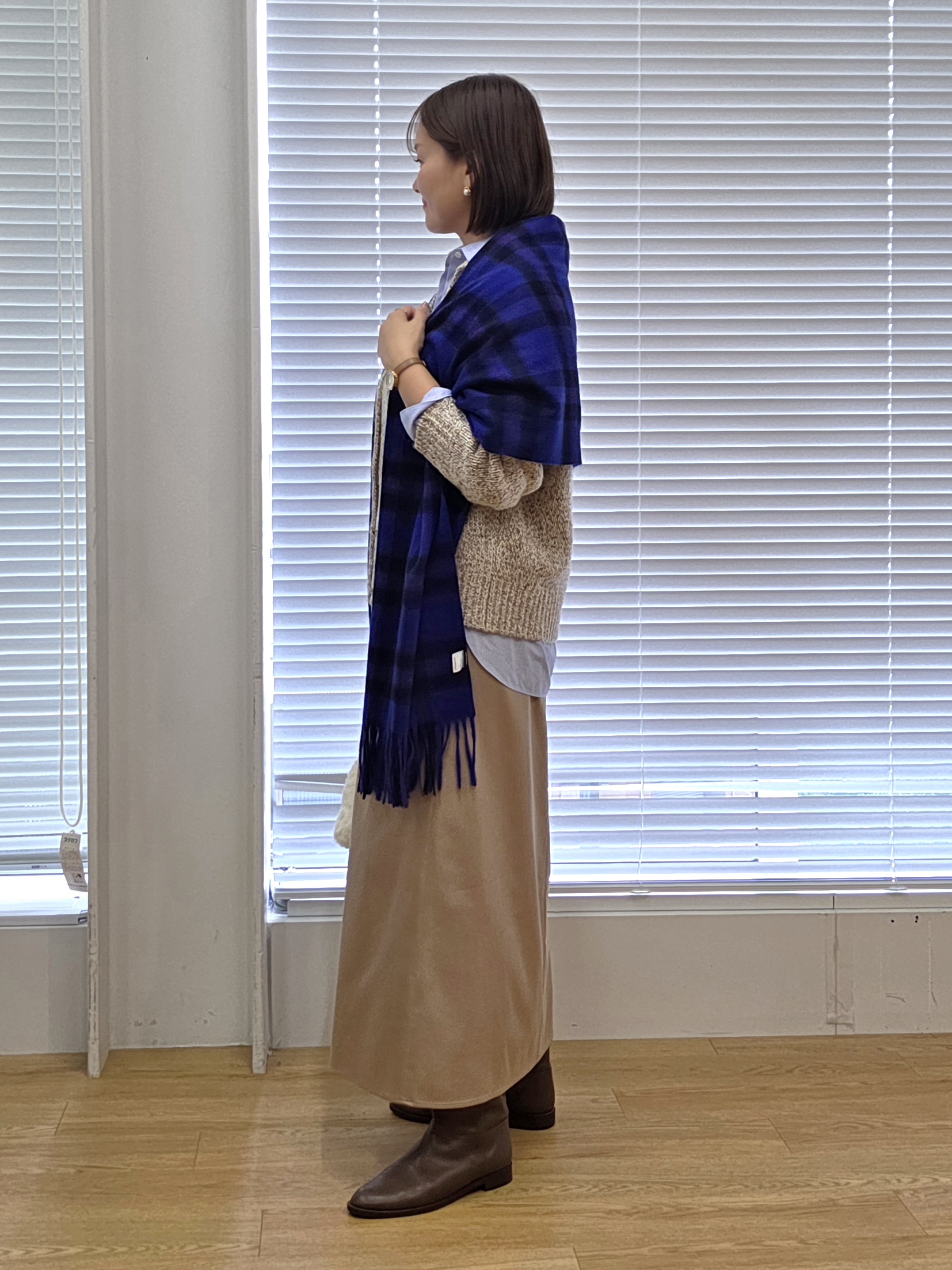 naokoさんの「UNTITLED｜前後2WAYミックスツィードニット」を使ったコーディネート