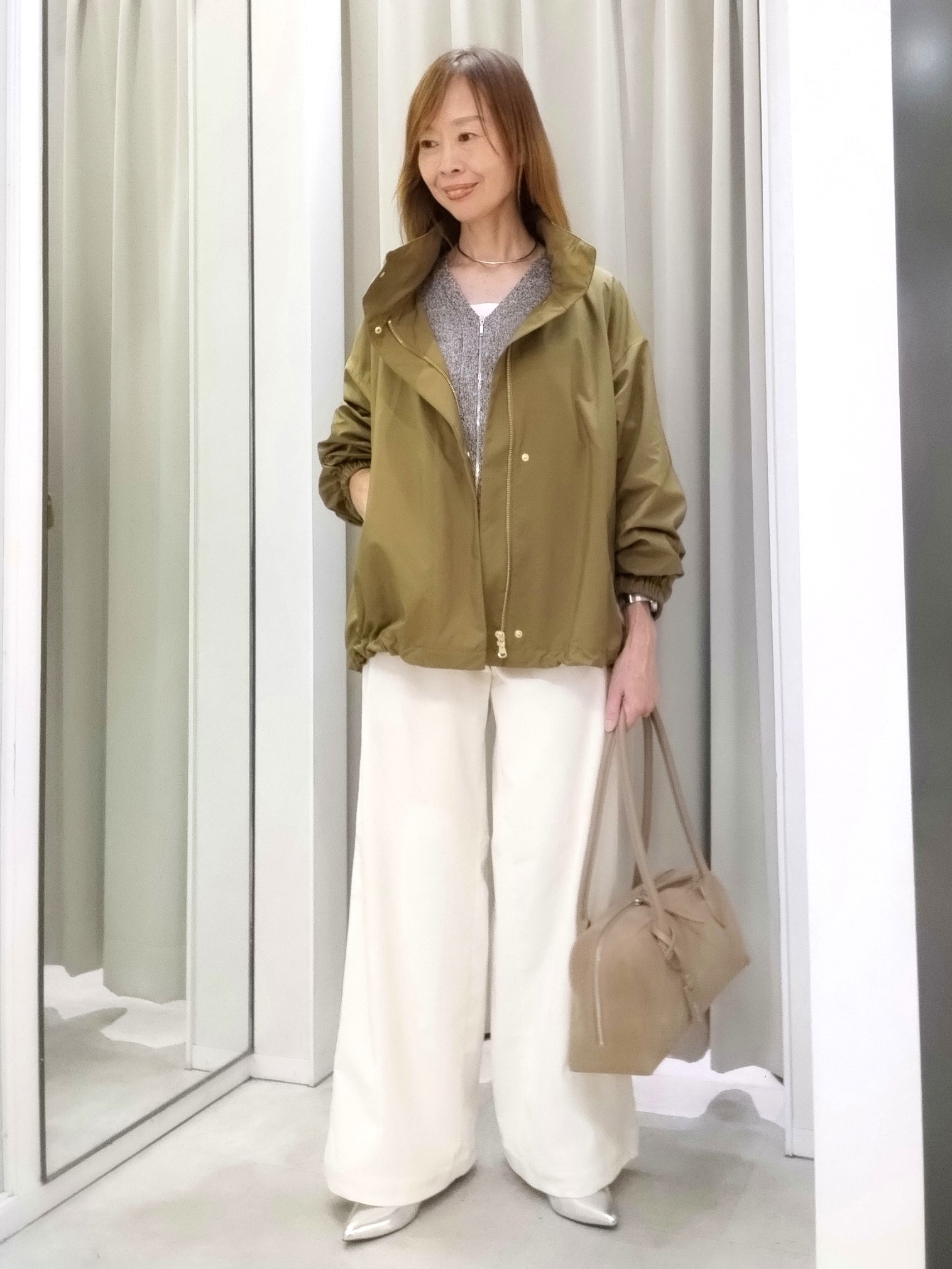 もりさんの「UNTITLED｜【店頭人気！】杢調ジップカーディガン」を使ったコーディネート