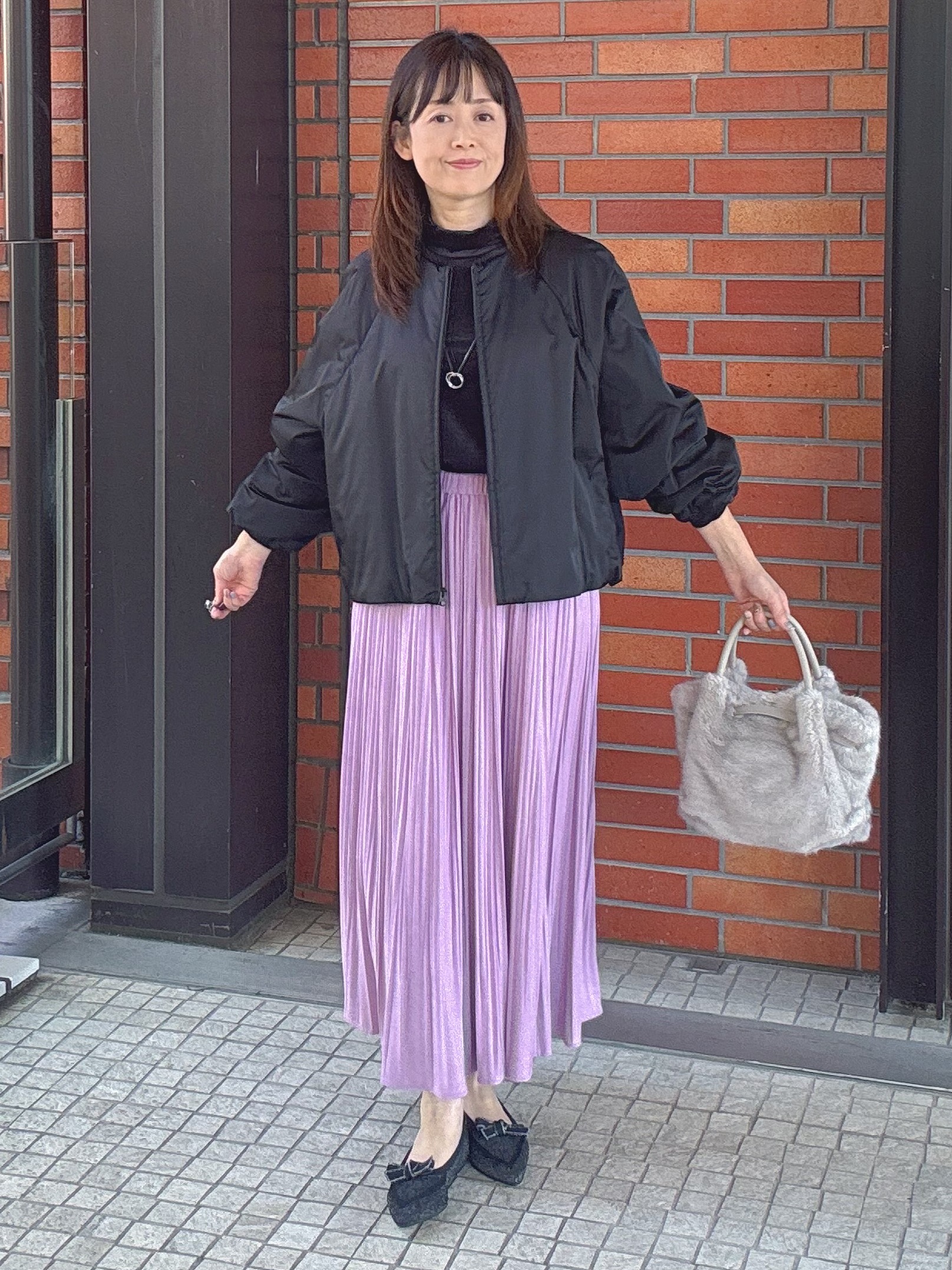 makiさんの「UNTITLED｜【軽アウター/中綿/秋冬コート】ショートブルゾン」を使ったコーディネート