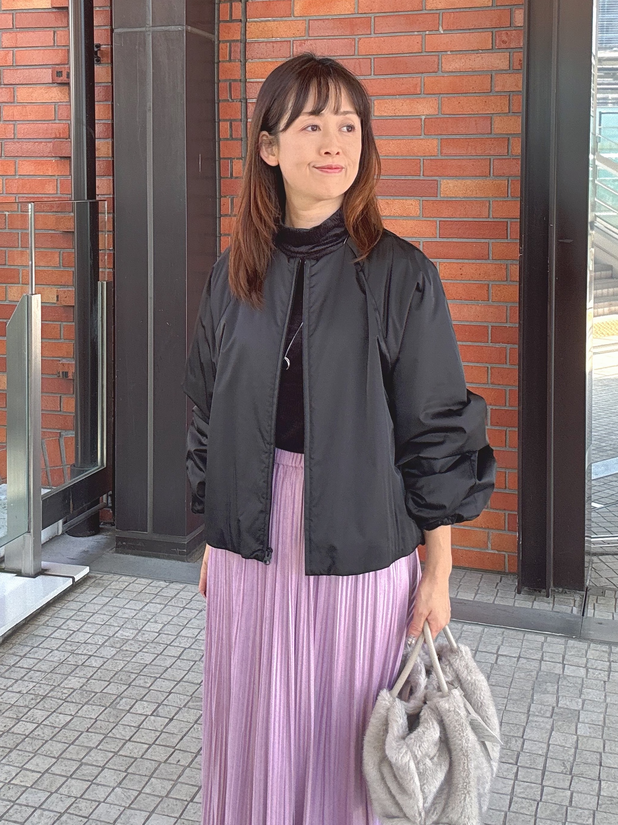 makiさんの「UNTITLED｜【軽アウター/中綿/秋冬コート】ショートブルゾン」を使ったコーディネート