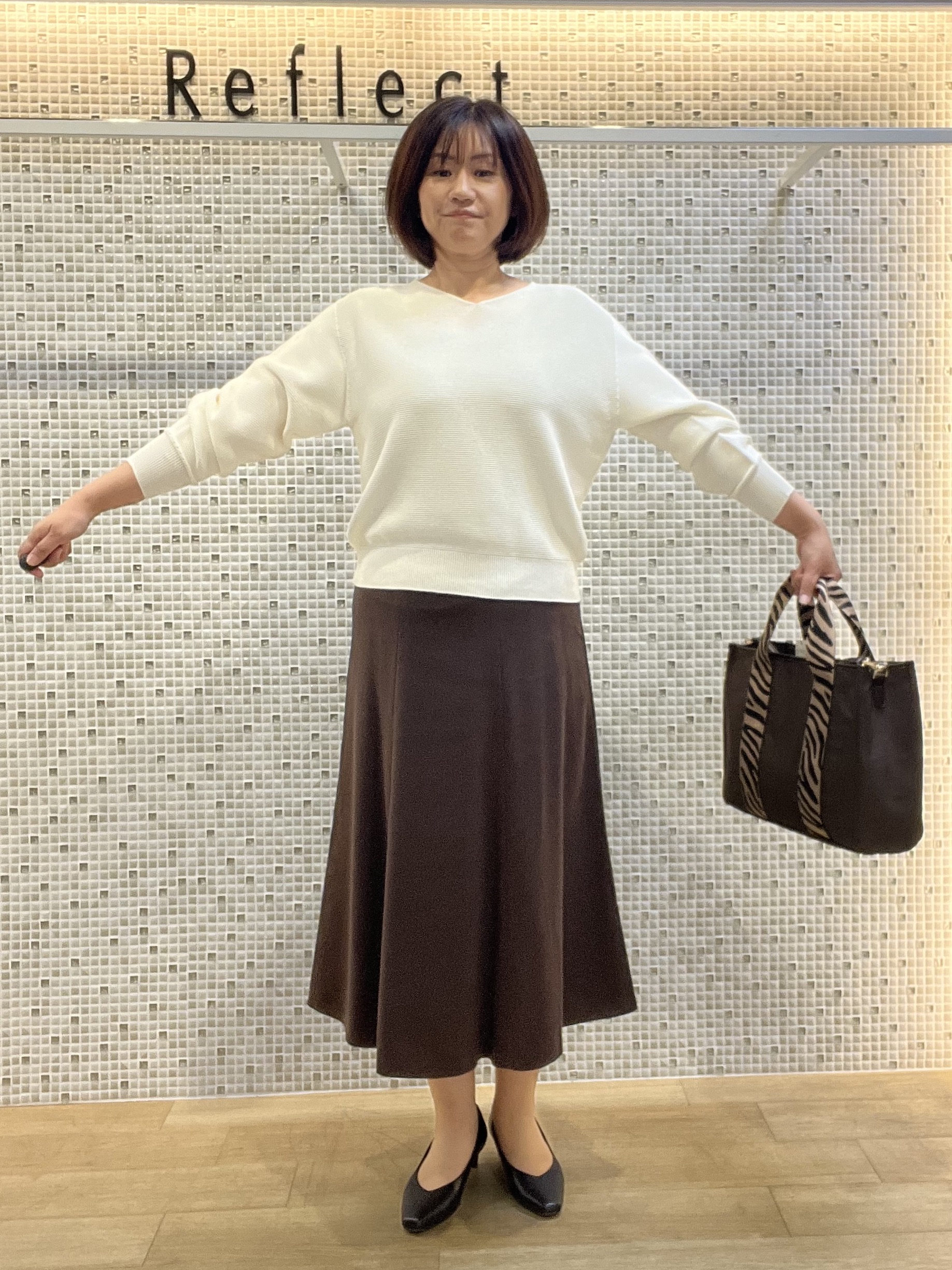 KAOさんの「Reflect｜【マシンウォッシュ】ホールガーメントニット」を使ったコーディネート