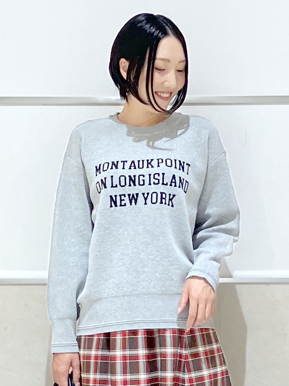 eriko さんの「Dessin｜【店頭人気/洗濯機OK/秋レイヤード】スウェットライク ロゴニット」を使ったコーディネート