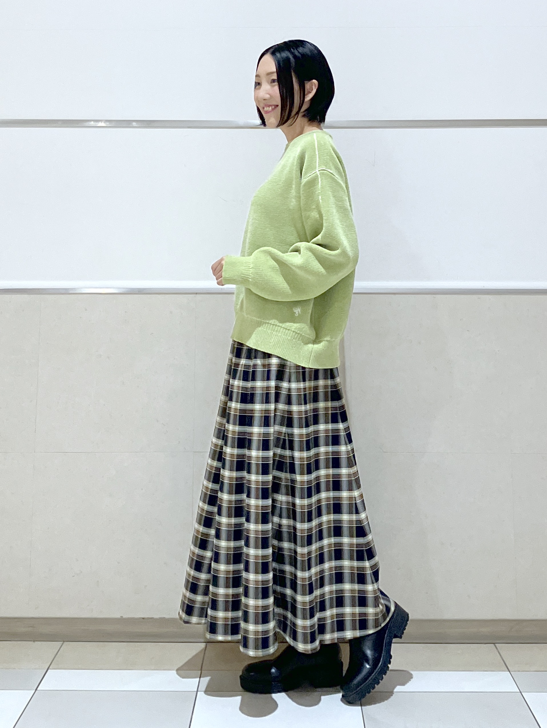 eriko さんの「Dessin｜【洗える】ラインリブ ミニモールニット プルオーバー」を使ったコーディネート