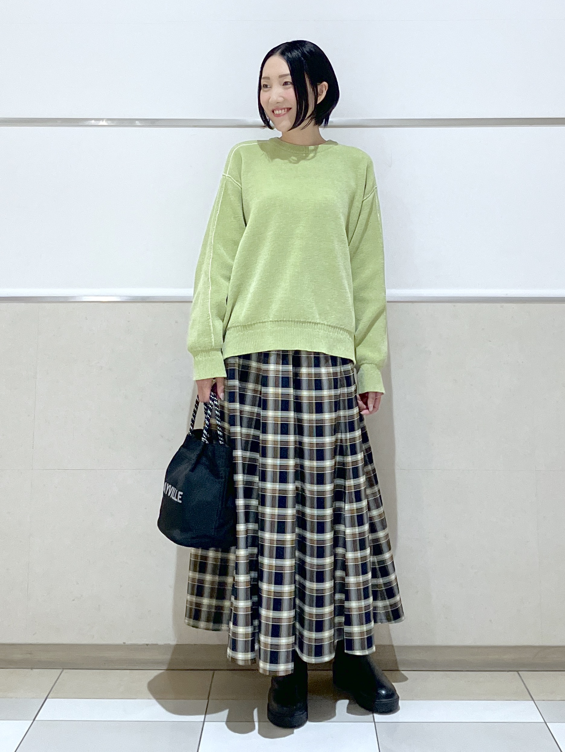 eriko さんの「Dessin｜【洗える】ラインリブ ミニモールニット プルオーバー」を使ったコーディネート