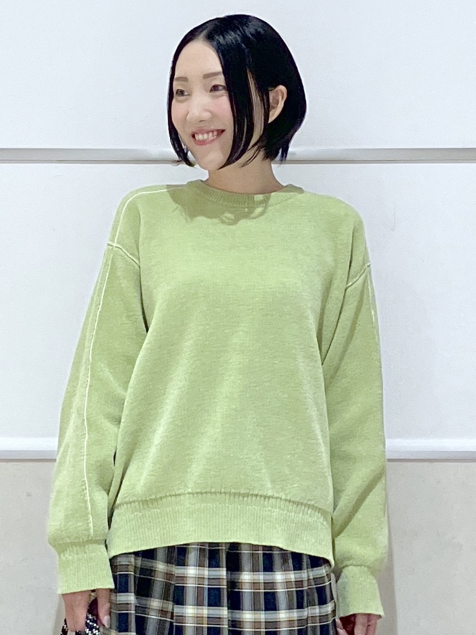 eriko さんの「Dessin｜【洗える】ラインリブ ミニモールニット プルオーバー」を使ったコーディネート