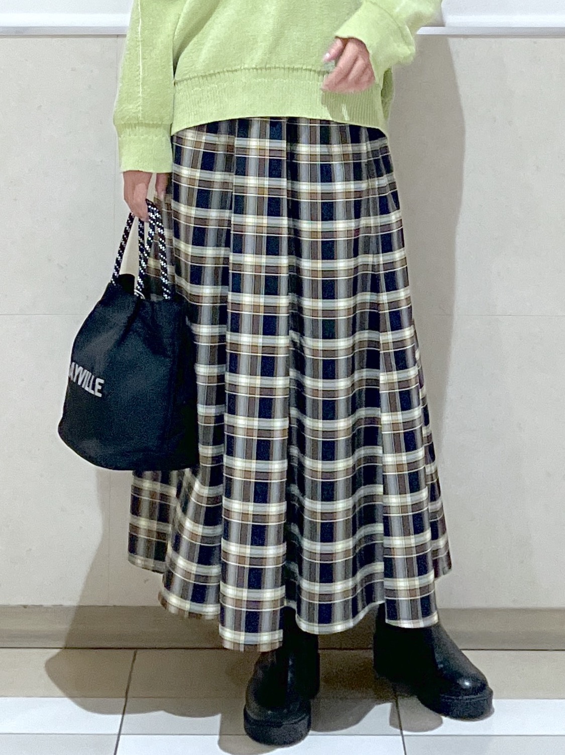 eriko さんの「Dessin｜【洗える】ラインリブ ミニモールニット プルオーバー」を使ったコーディネート
