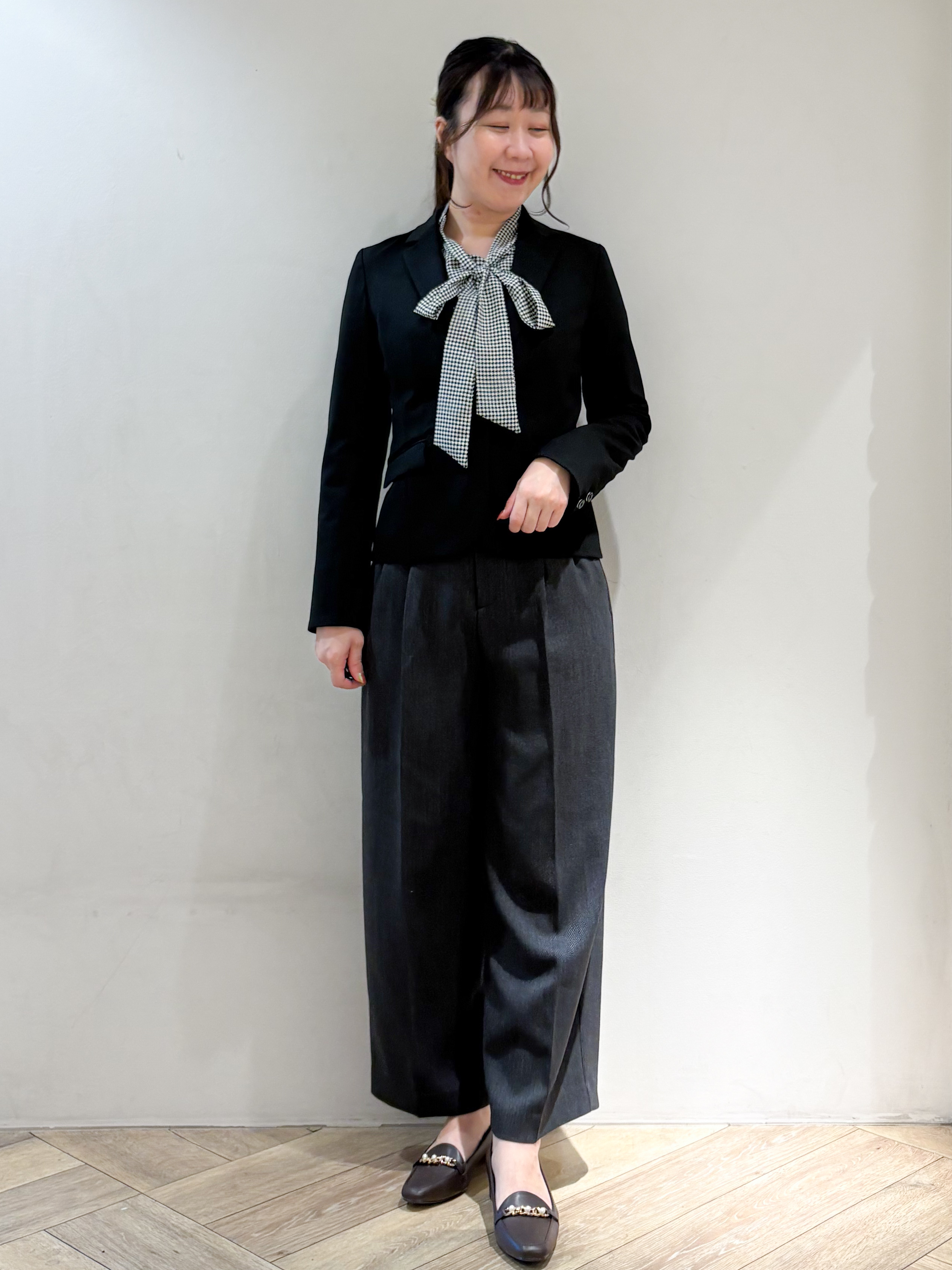 sayaさんの「index｜【XS-3Lサイズ】ストレッチテーラードジャケット《ウォッシャブル／イージーアイロン》」を使ったコーディネート