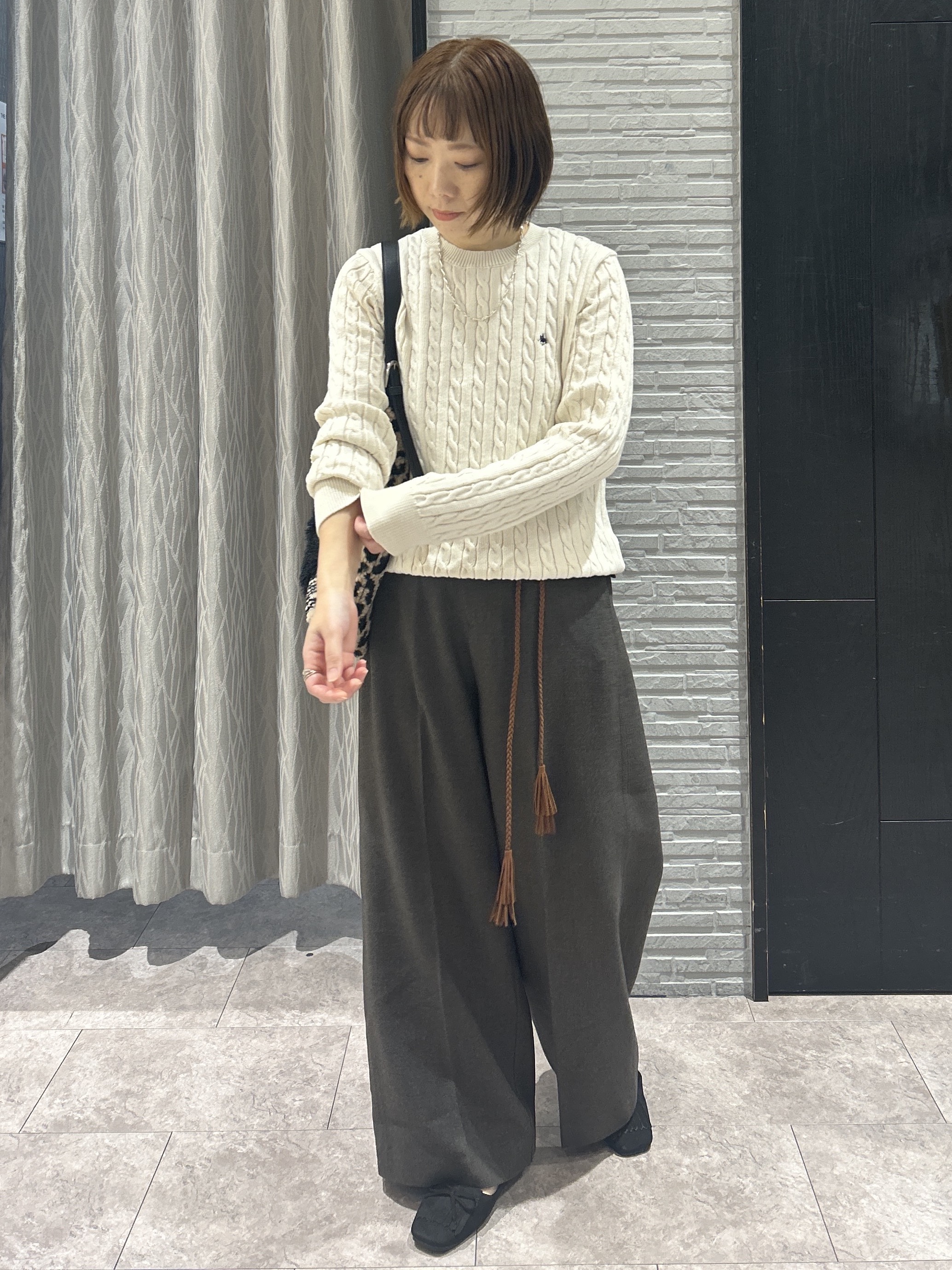 ga_riさんの「THE SHOP TK｜POLO BCS/ケーブルニット」を使ったコーディネート