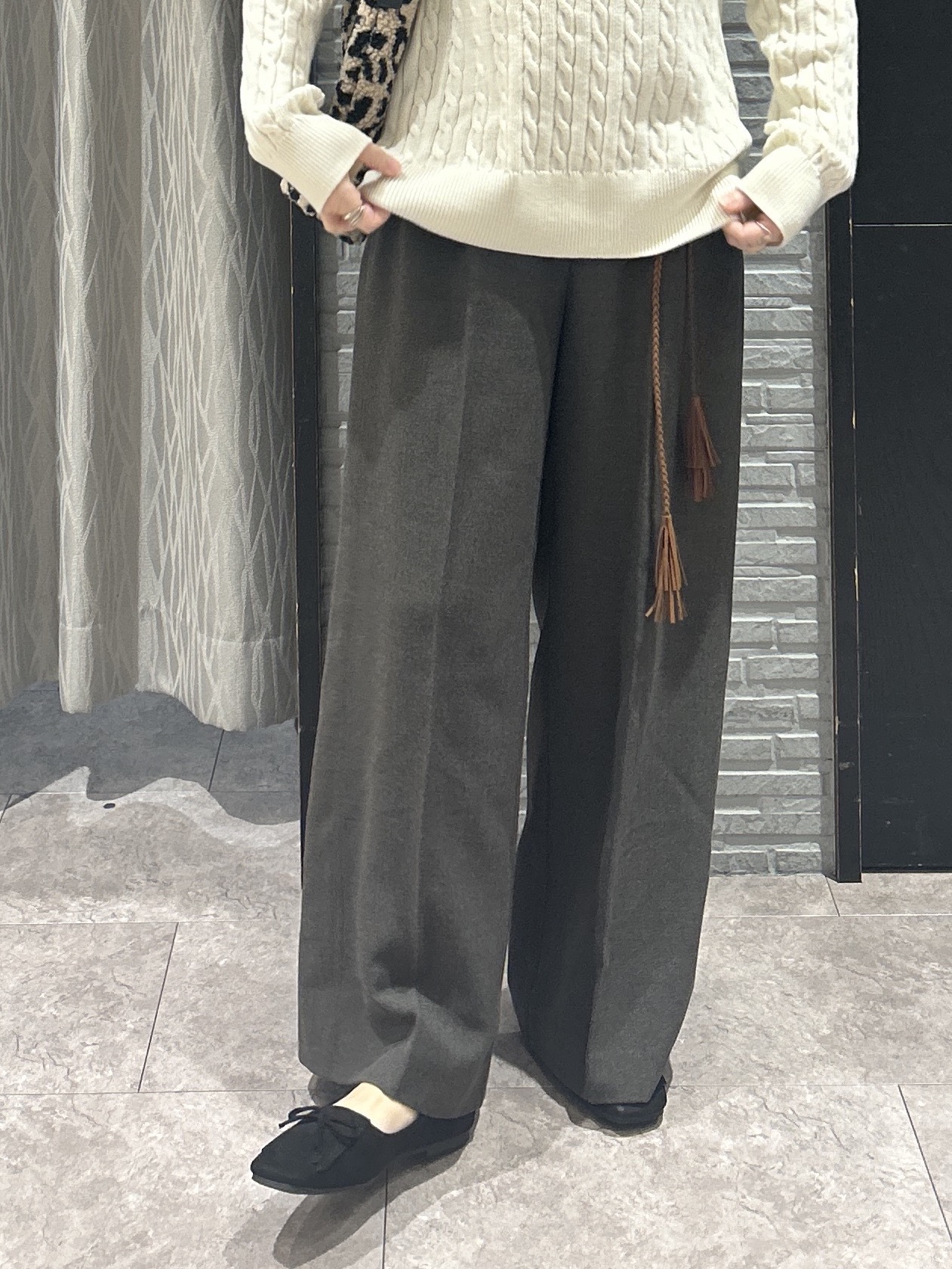 ga_riさんの「THE SHOP TK｜POLO BCS/ケーブルニット」を使ったコーディネート