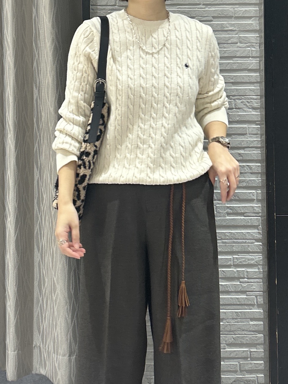 ga_riさんの「THE SHOP TK｜POLO BCS/ケーブルニット」を使ったコーディネート