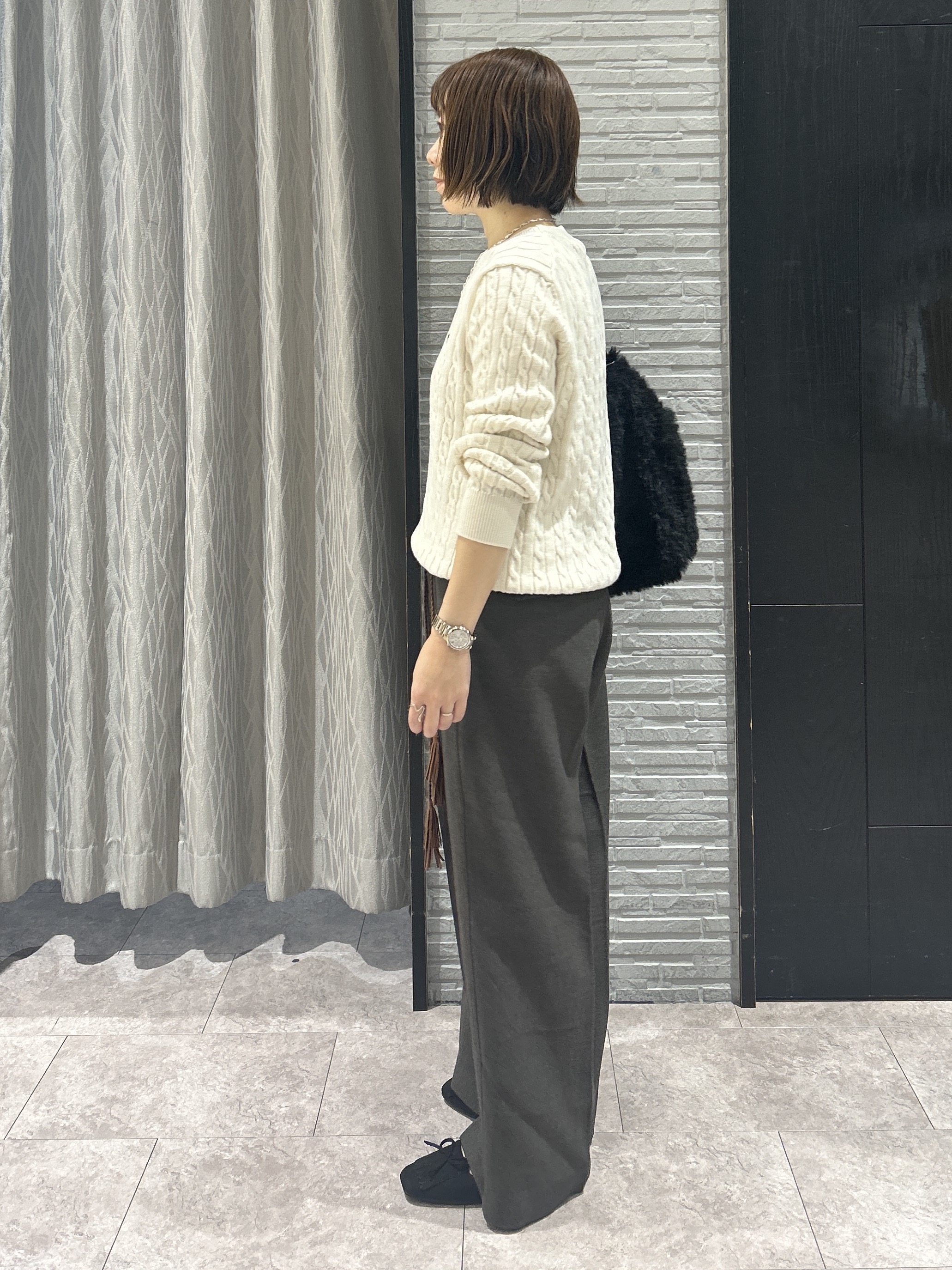 ga_riさんの「THE SHOP TK｜POLO BCS/ケーブルニット」を使ったコーディネート