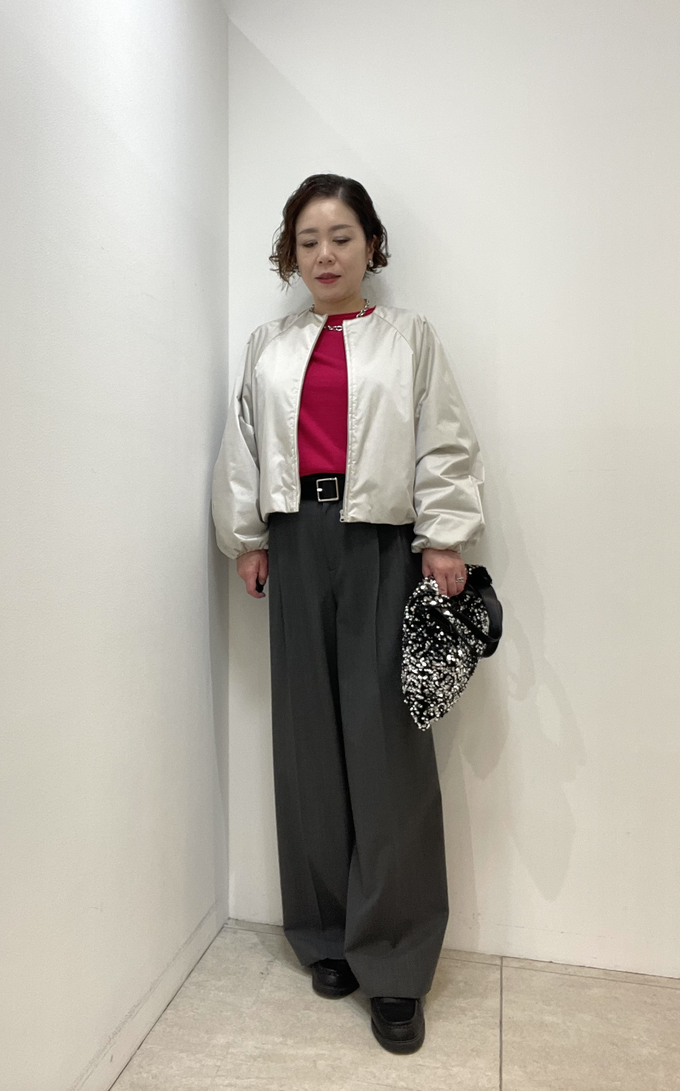 Wachiさんの「UNTITLED｜【軽アウター/中綿/秋冬コート】ショートブルゾン」を使ったコーディネート