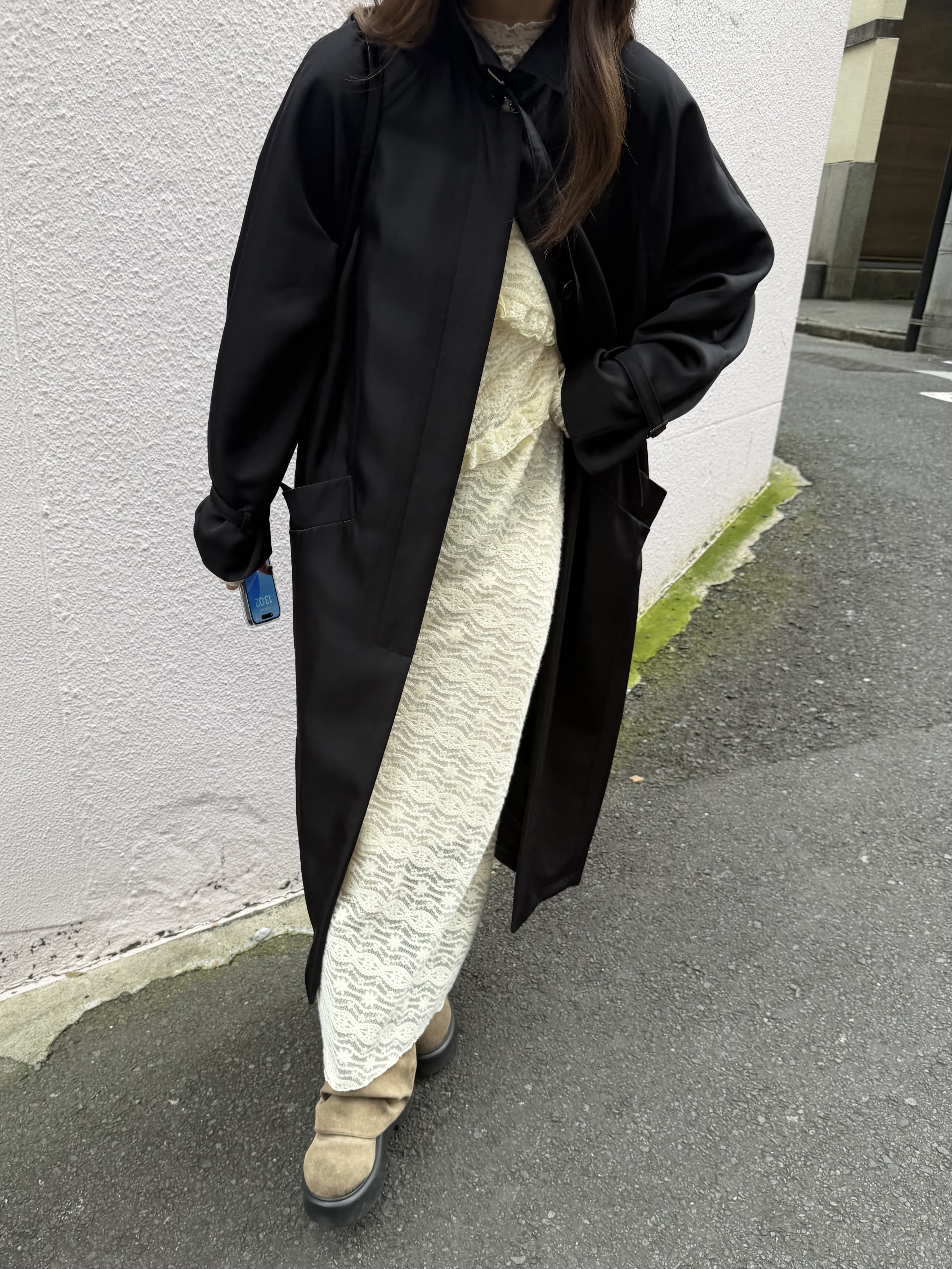 kanamiさんの「CODE A｜veil lace Jersey dress」を使ったコーディネート