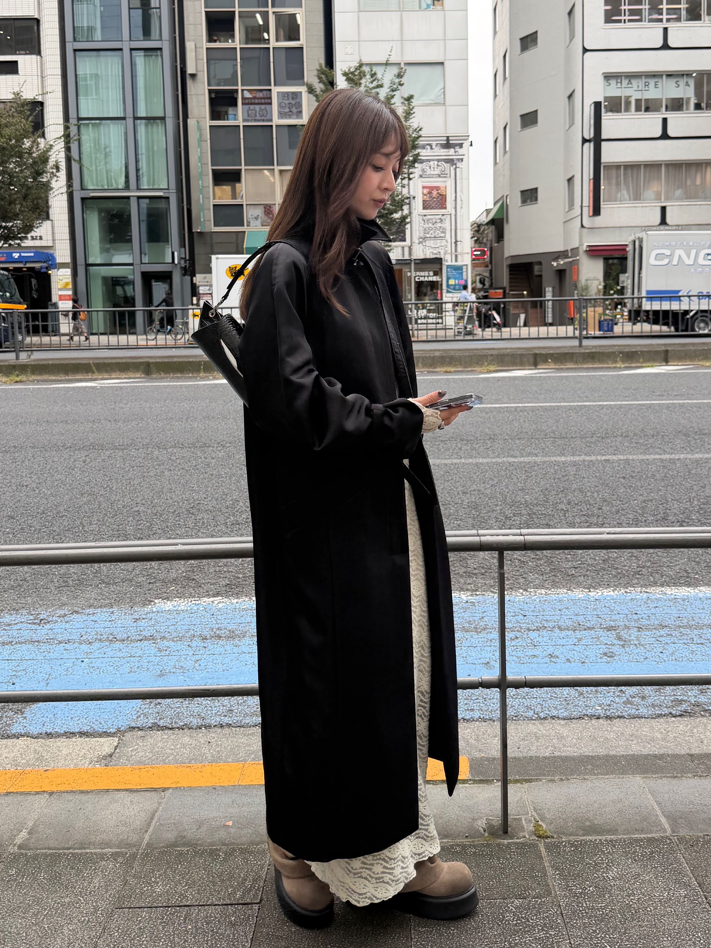 kanamiさんの「CODE A｜veil lace Jersey dress」を使ったコーディネート