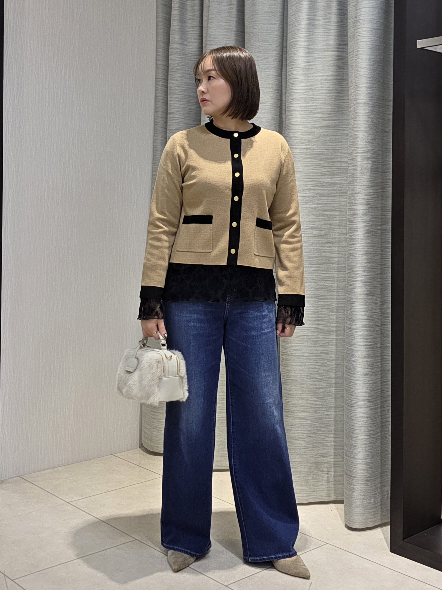 naokoさんの「UNTITLED｜【アンサンブル可/ジャケットライク】モールラインカーディガン」を使ったコーディネート